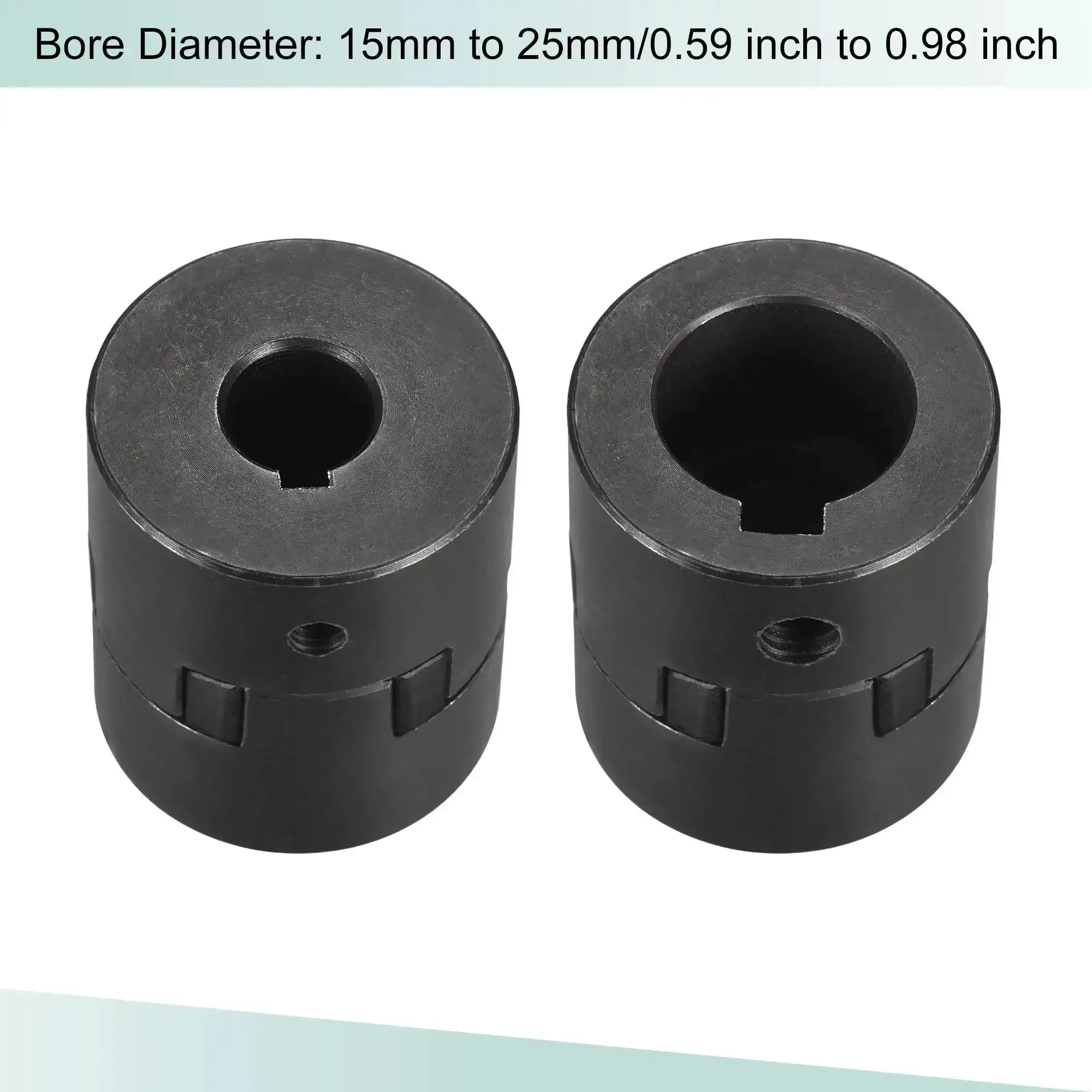 Rock Solid Flexible Coupling Shaft 15mm To 25mm Bore 52mm Length 44.5mm Outer Diameter Motor Coupler Joint For Servo And Stepper Motors Encoder And CNC Machines 45 Steel - Image 4
