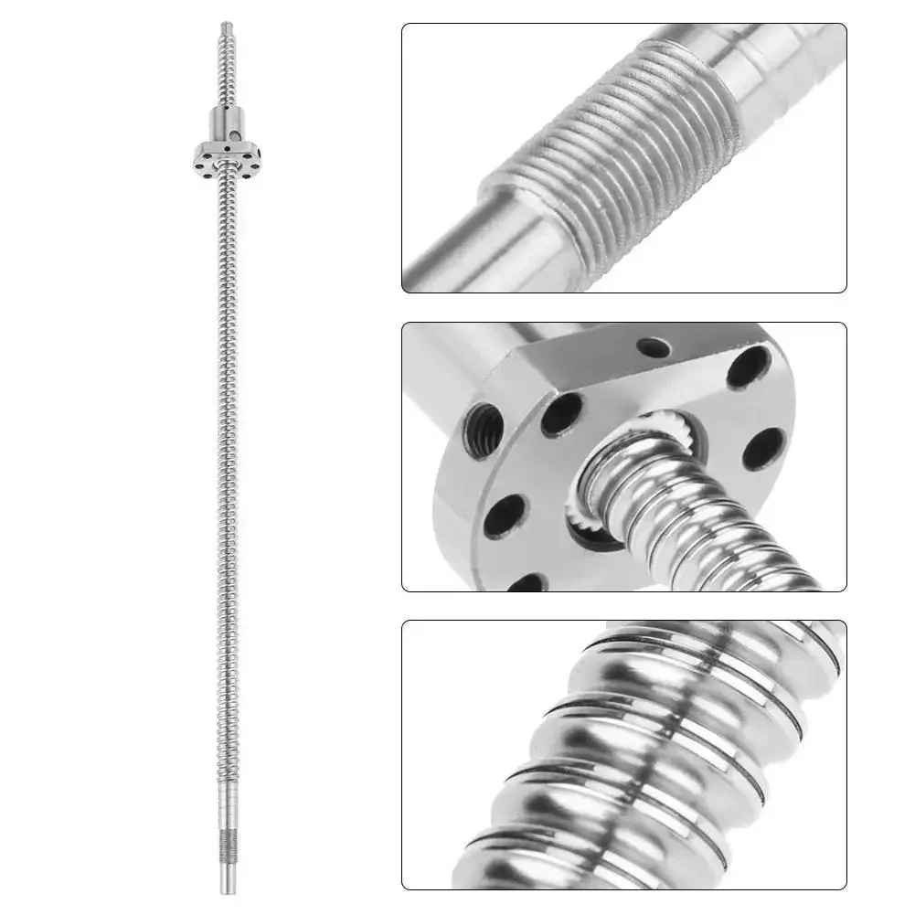 Rolled Ballscrew With Anti Backlash Ball Nut For SFU1204 500mm Without Side End Supports Low Friction And Quiet Operation High Efficiency Linear Drive For CNC Machines And 3D Printers Smooth Durable Ball Movement - Image 2