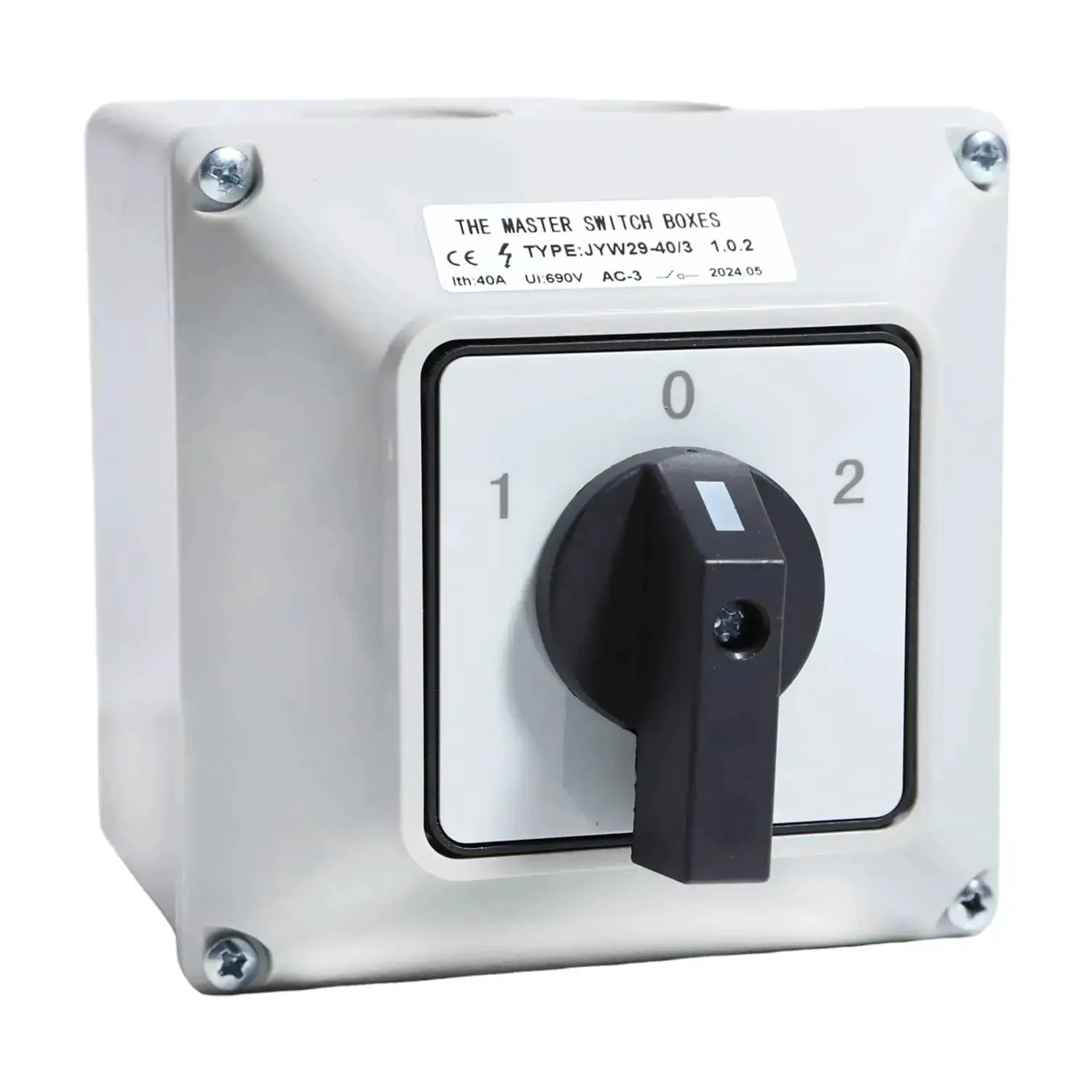 Rotary Changeover Switch Universal Selector Switch Enclosure Box 690V 40A 3 Position 3 Phase 12 Terminals Ideal For Beefy Industrial Power Control Safe Switching Flame Retardant PC Housing Copper Contacts