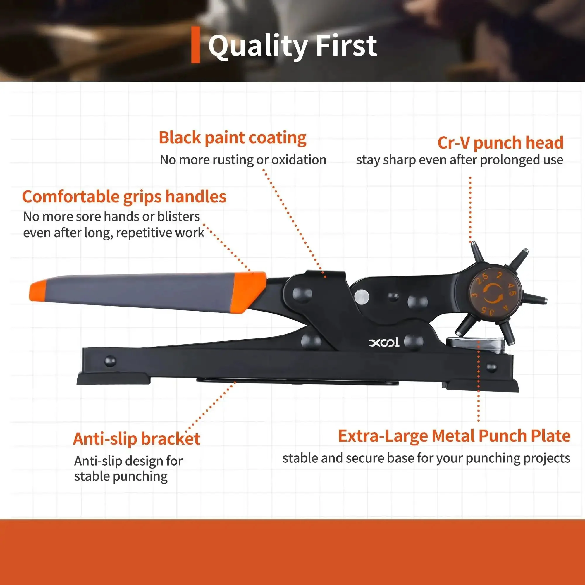 Rotary Leather Hole Punch Kit With Multiple Size Punches For Belts Watch Bands Straps Dog Collars Saddles Shoes Fabric And DIY Projects This Beast Heavy Duty Pliers For Quick Clean Holes - Image 6