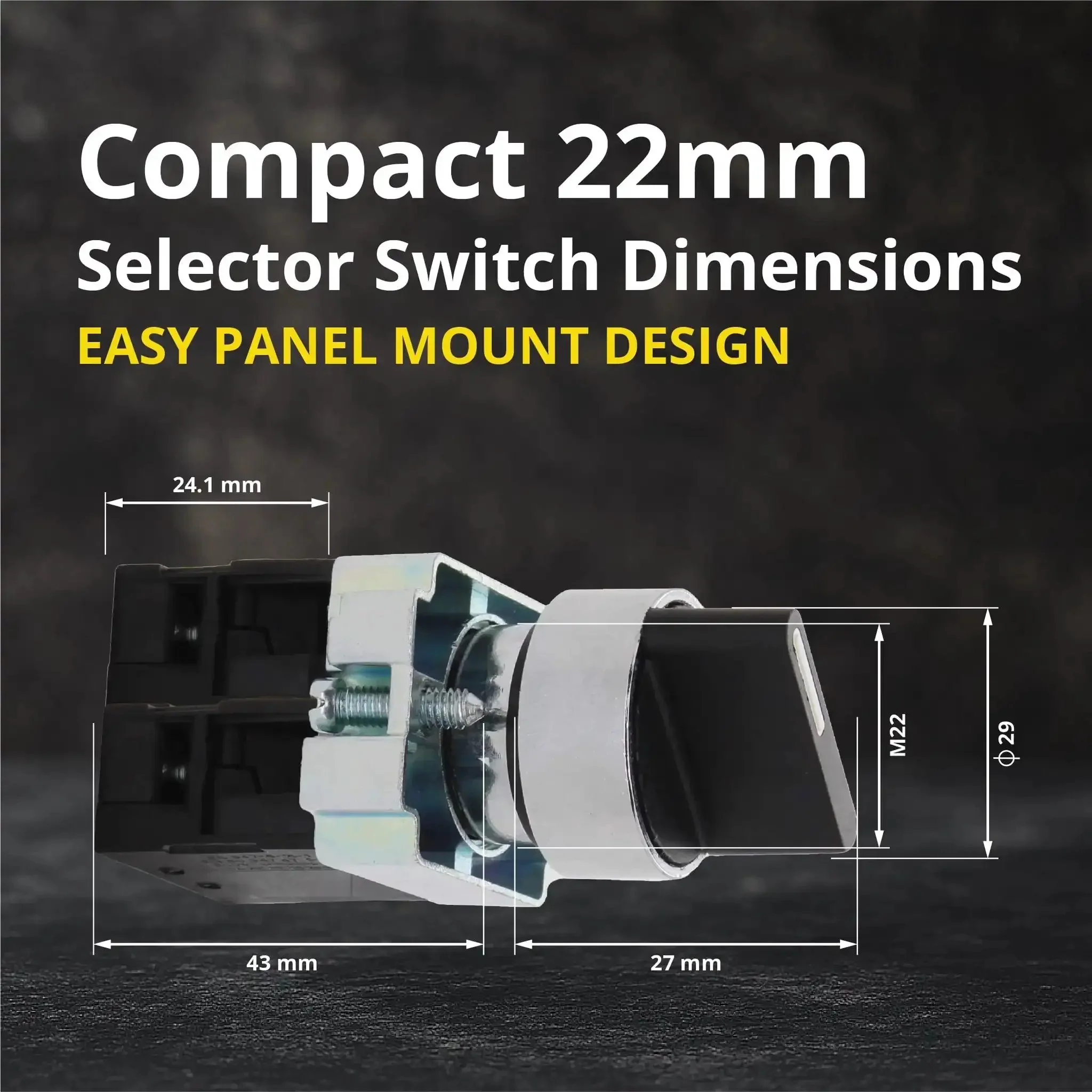 Rotary Switch With 2-Position Maintained Selector No NC Latching, 22mm Panel Mount, 220VAC 10A, Built Tough Electrical Switch For Control Panels And DIY Projects, Pack Of 4, Great For Automation And Robotics - Image 5