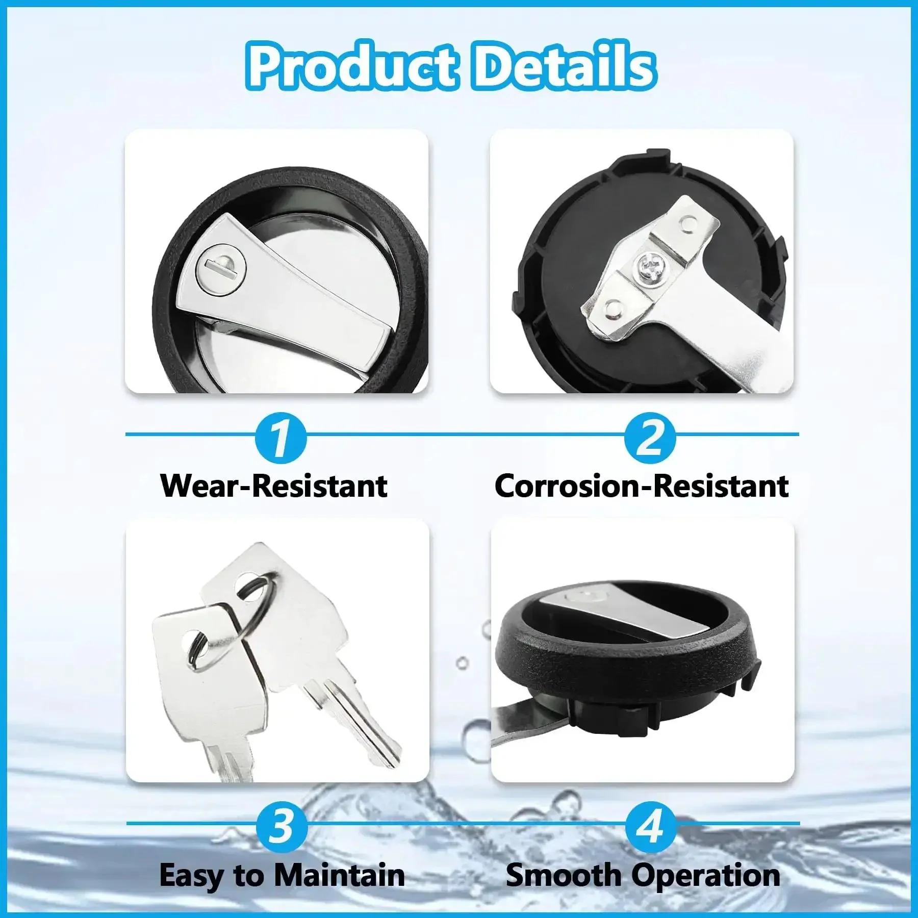 Round Cam Lock Security Lock Black For Electric Control Panels And Electrical Enclosures Tough As Nails Zinc Alloy Build Perfect For PLC Cabinets Telecom Boxes Transformers And Industrial Machinery - Image 3