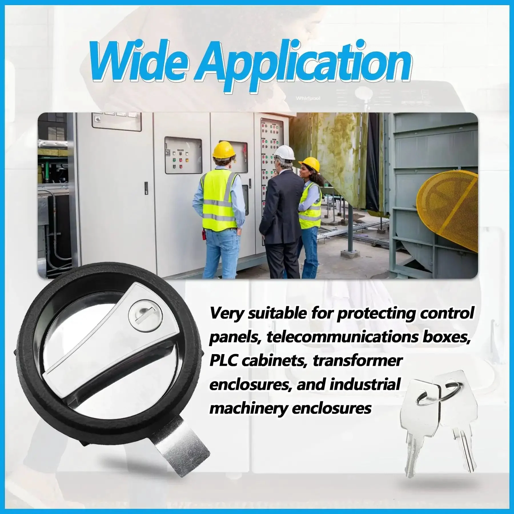 Round Cam Lock Security Lock Black For Electric Control Panels And Electrical Enclosures Tough As Nails Zinc Alloy Build Perfect For PLC Cabinets Telecom Boxes Transformers And Industrial Machinery - Image 5