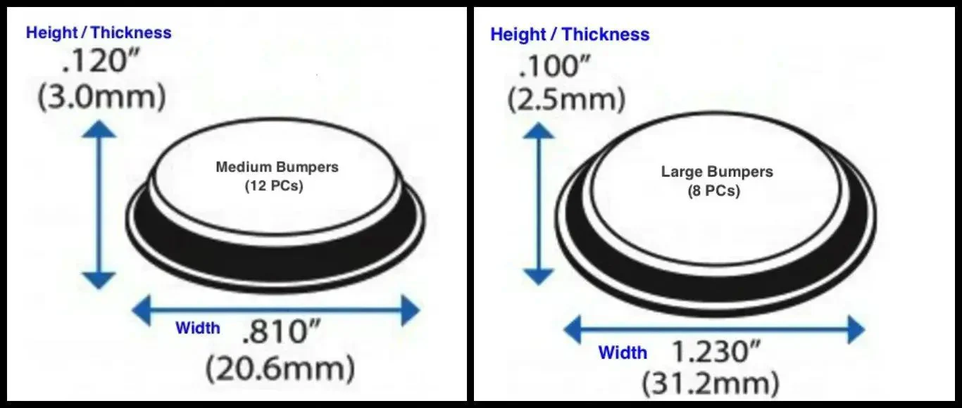 Round Clear Adhesive Bumpers Combo Large And Medium Self Stick Rubber Pads For Glass Table Tops Furniture Laptops And Mirrors Protect Your Stuff 20 Pcs Transparent - Image 2
