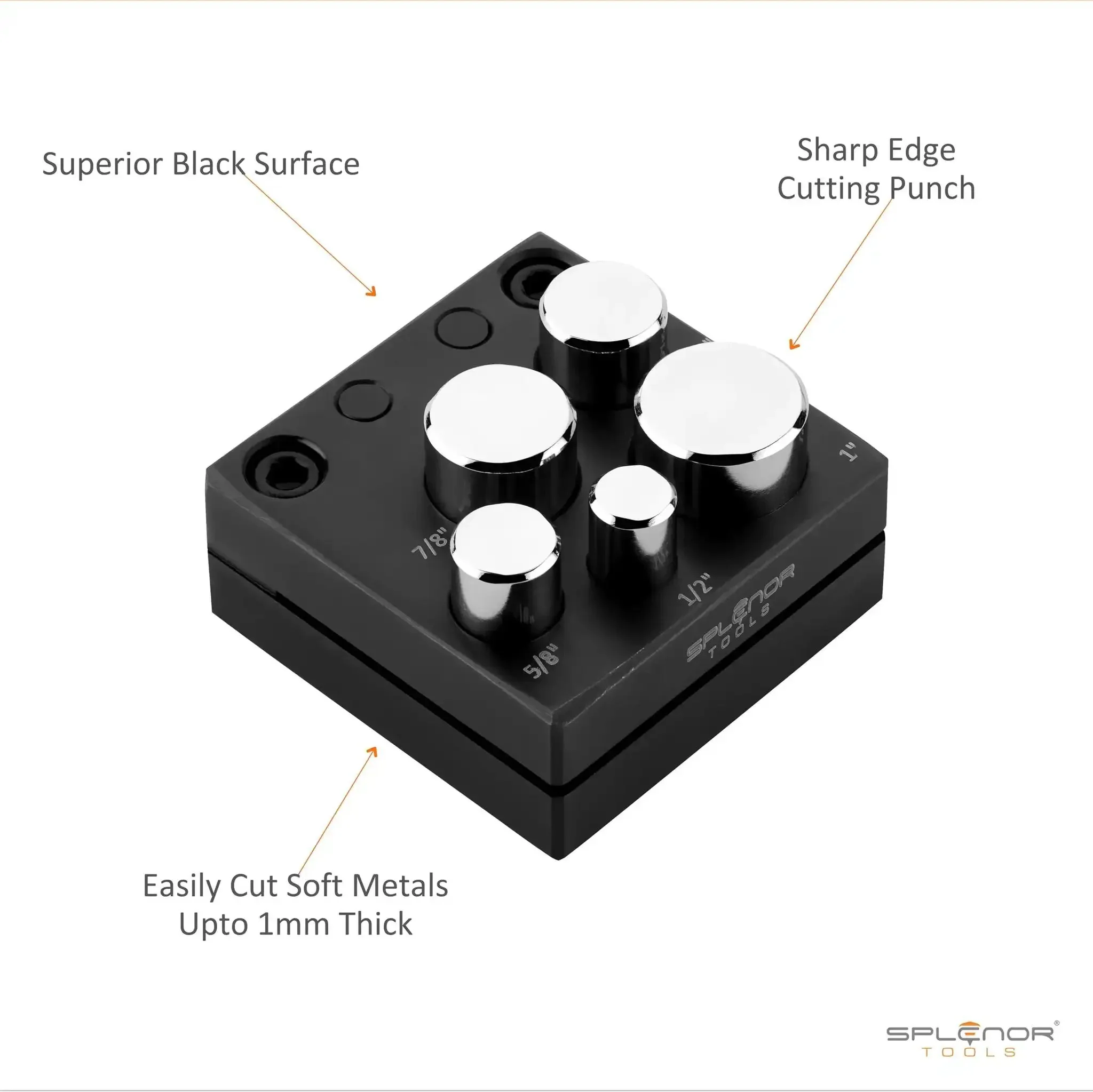 Round Disc Cutter Kit For Jewelry Makin And Metalwork, Five Die Sizes From 12.7mm To 25.4mm, Cuts Soft Nonferrous Metals Up To 18 Gauge, Half Inch To One Inch Range, Heavy Duty Steel Construction - Image 4
