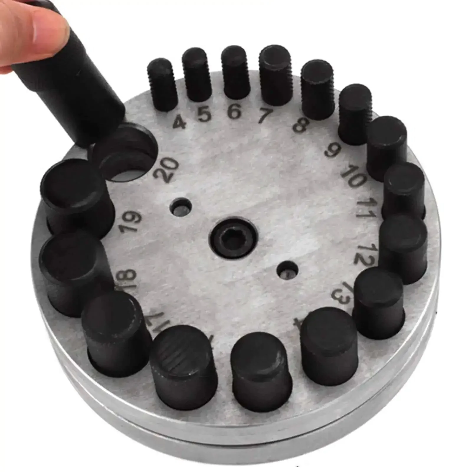 Round Disc Cutter Set For Jewelry Making And Metal Crafting, 17 Die Punch Kit With Hole Puncher, Easy Slot Alignment, Precise 4mm To 20mm Cuts, Great For Home Amateurs And Weekend Craftsmen - Image 3