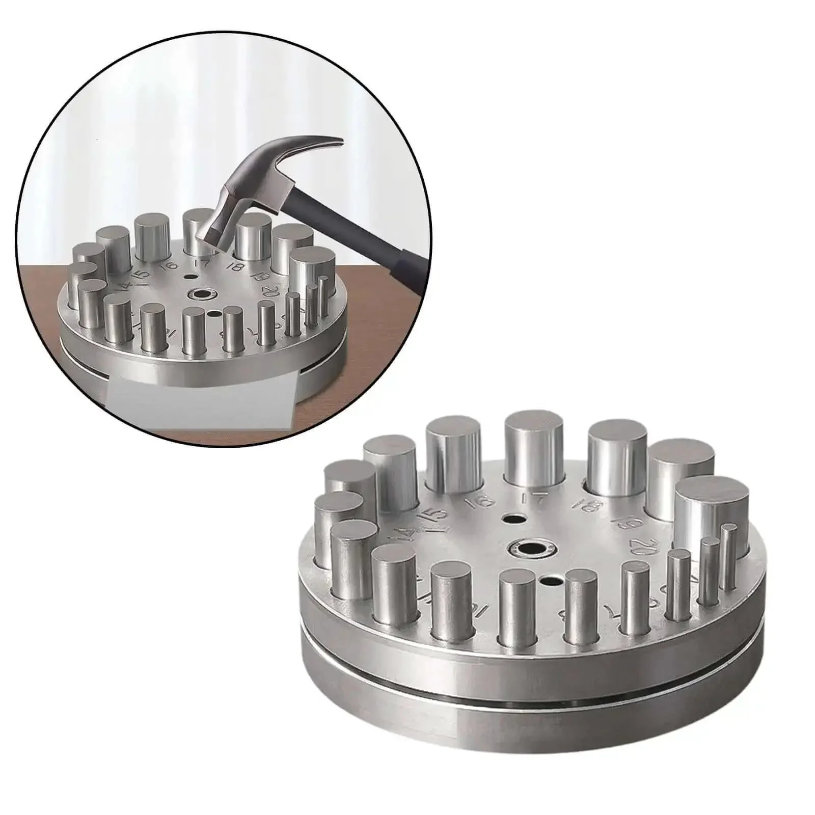 Round Disc Cutter Set Manual Round Punch Heavy Duty Coin Punch Tool For Jewelry Making And Metal Forming Die For Sheets Brass Gaskets Jewelers Compact 124mm Long 28mm High - Image 7
