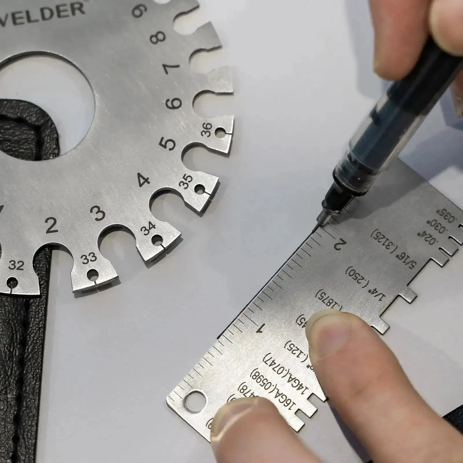 Round Dual Sided Metal Sheet Gauge And Thickness Gauge 2 Pack Pro Grade Stainless Steel Welding Gauge For Wire And Sheet Metal Handy Durable Anti Rust Construction Compact And Easy To Carry For Quick Measurements - Image 3
