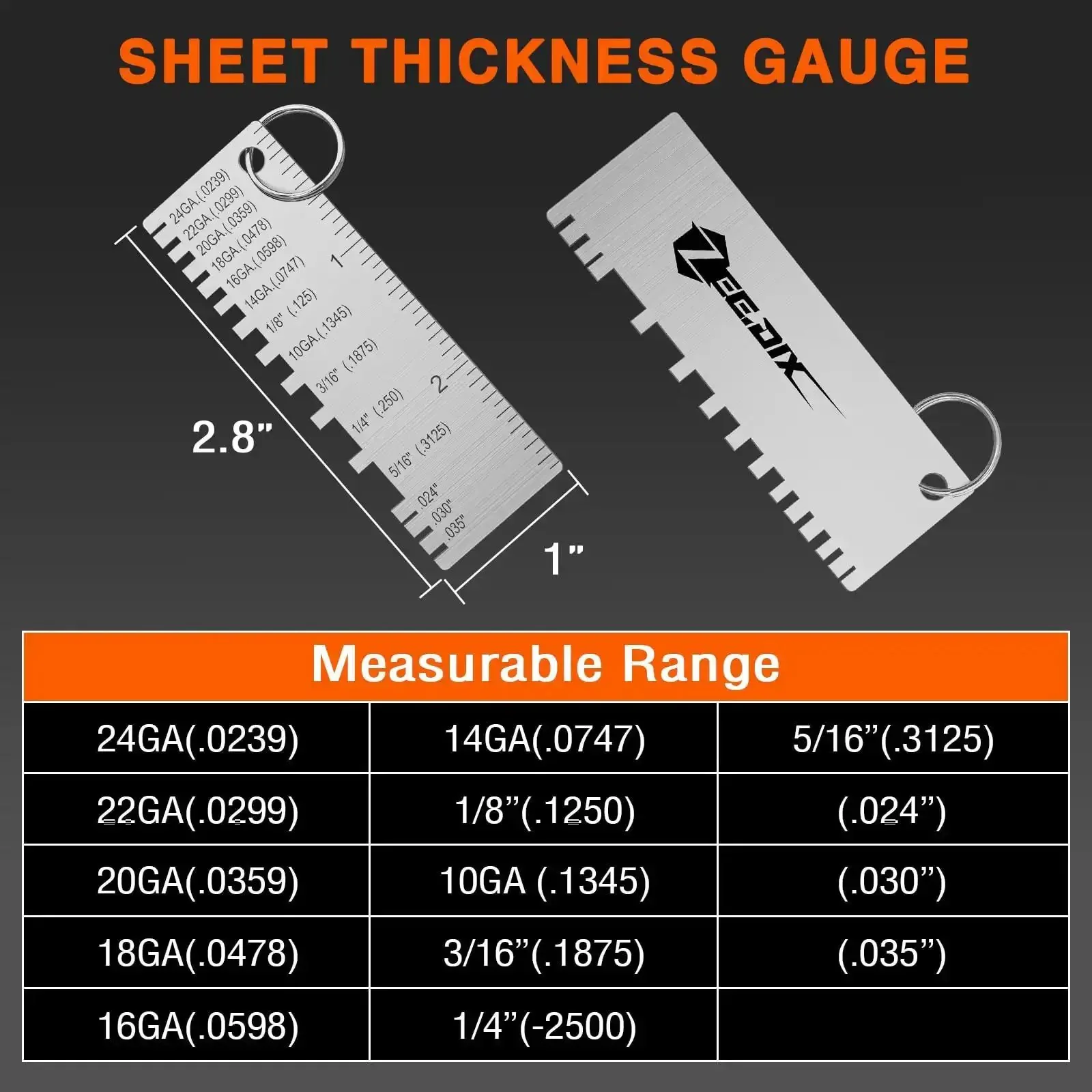 Round Dual Sided Wire Gauge And Sheet Thickness Gauge Set In Stainless Steel Welding Measurement Tool 2 Piece Wire Size Chart For Pre Weld Checks Handy For Hobbyist And Professional Metalworking - Image 4