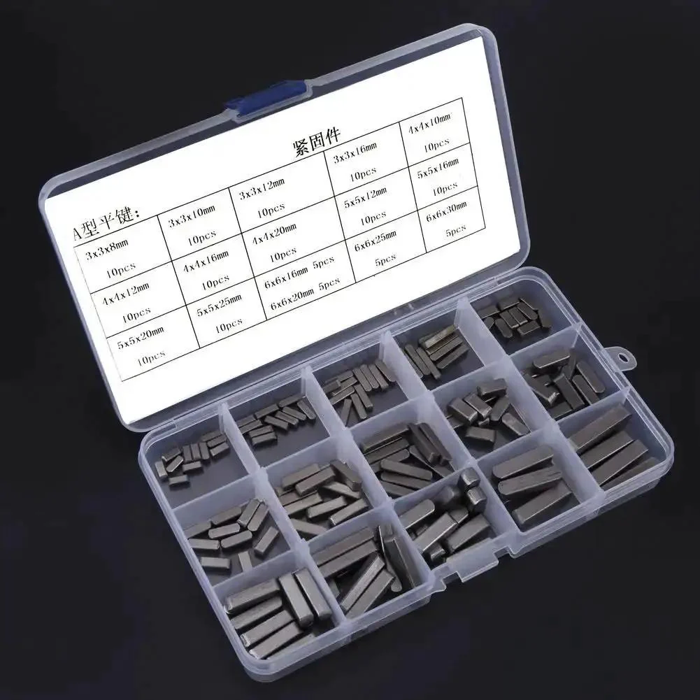 Round Ended Feather Keys Set 140 Piece For Keyways And Fasteners In Mechanical And Industrial Projects With 8mm 10mm 12mm 16mm 20mm 25mm 30mm Sizes Parallel Square Keys And Key Stock For Quick Install And Easy Maintenance - Image 3