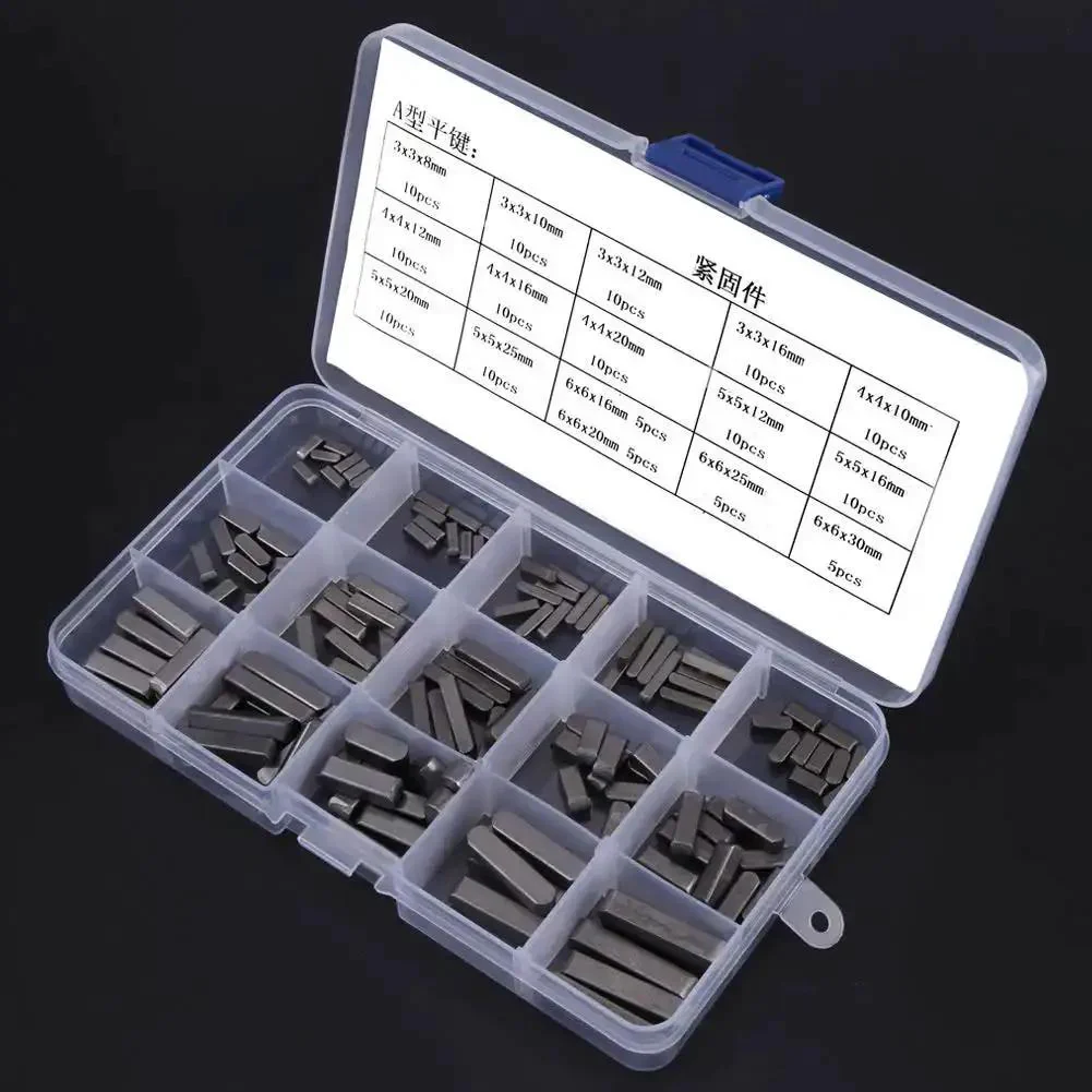 Round Ended Feather Keys Set 140 Piece For Keyways And Fasteners In Mechanical And Industrial Projects With 8mm 10mm 12mm 16mm 20mm 25mm 30mm Sizes Parallel Square Keys And Key Stock For Quick Install And Easy Maintenance - Image 4