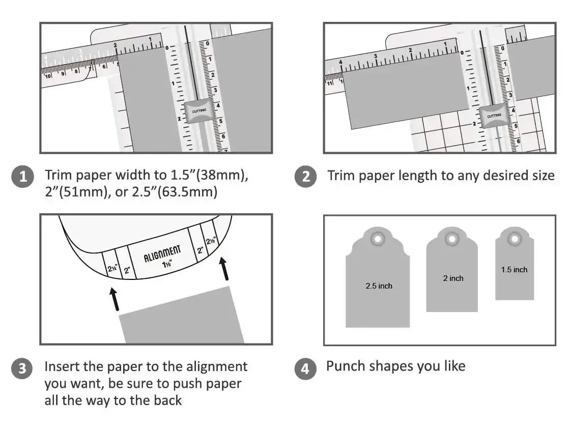 Round Tag Punch Set With Lever Action For Paper Crafting Includes 1.5 Inch 2 Inch And 2.5 Inch Punches Embossed Center Hole Compact Tool For Scrapbooking Cards Party Decor And DIY Tags - Image 5
