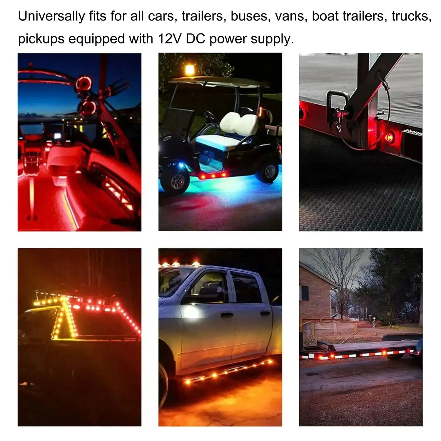 Round Three Quarter Inch LED Clearance Light Go To Universal 12V Front Rear Side Marker For Truck Car Bus Trailer Van Caravan Boat Waterproof Red And Amber Lighting With 3 LED Lens SAE P2 PC DOT Approved - Image 2