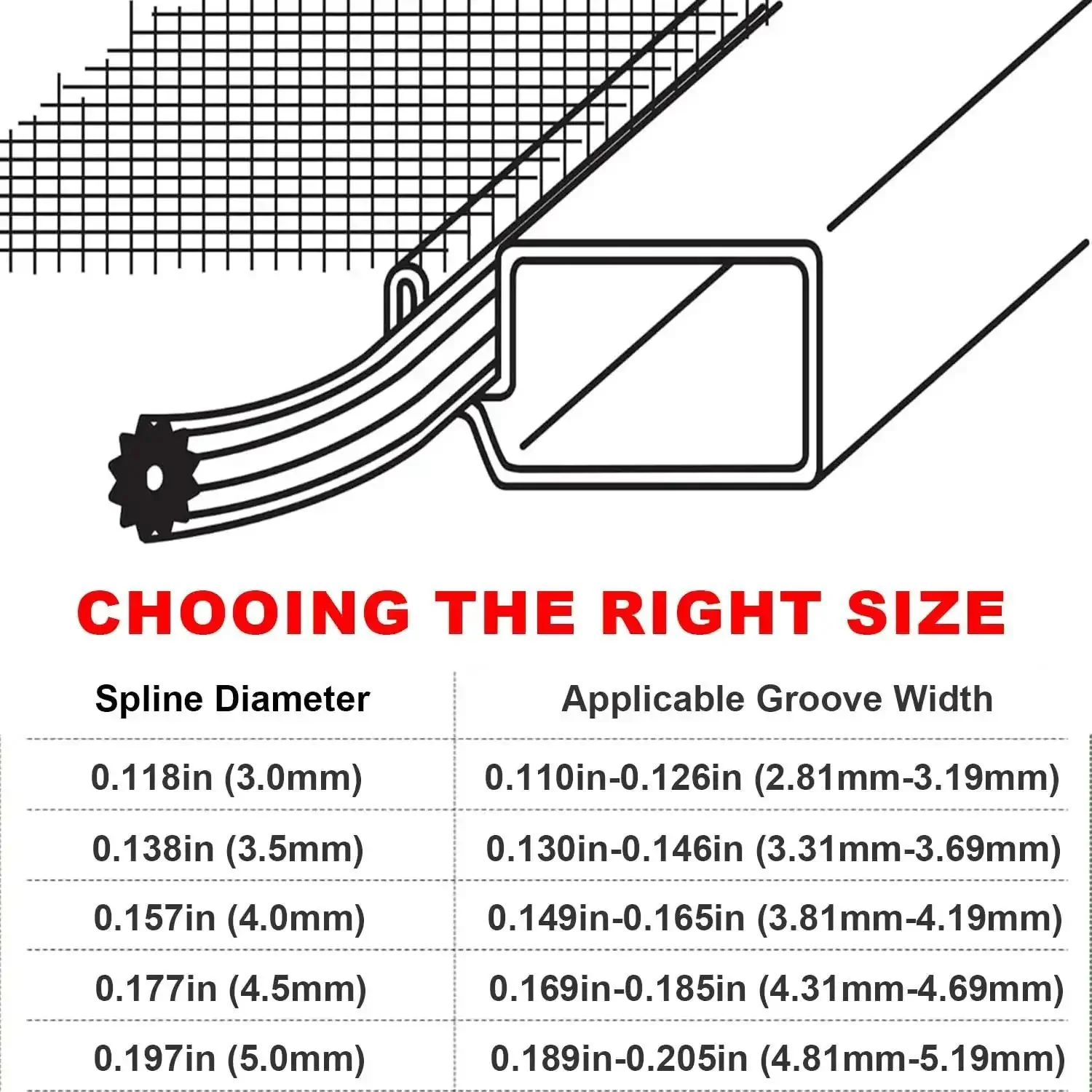 Round Window Screen Spline, 0.197 Inch Diameter, 100 Foot Roll for Replacement Screens, Fits 0.189 to 0.205 Inch Grooves, Durable PE Retainer Spline with Serrated Hollow Core, No-Fuss, Easy Cut and Install - Image 7