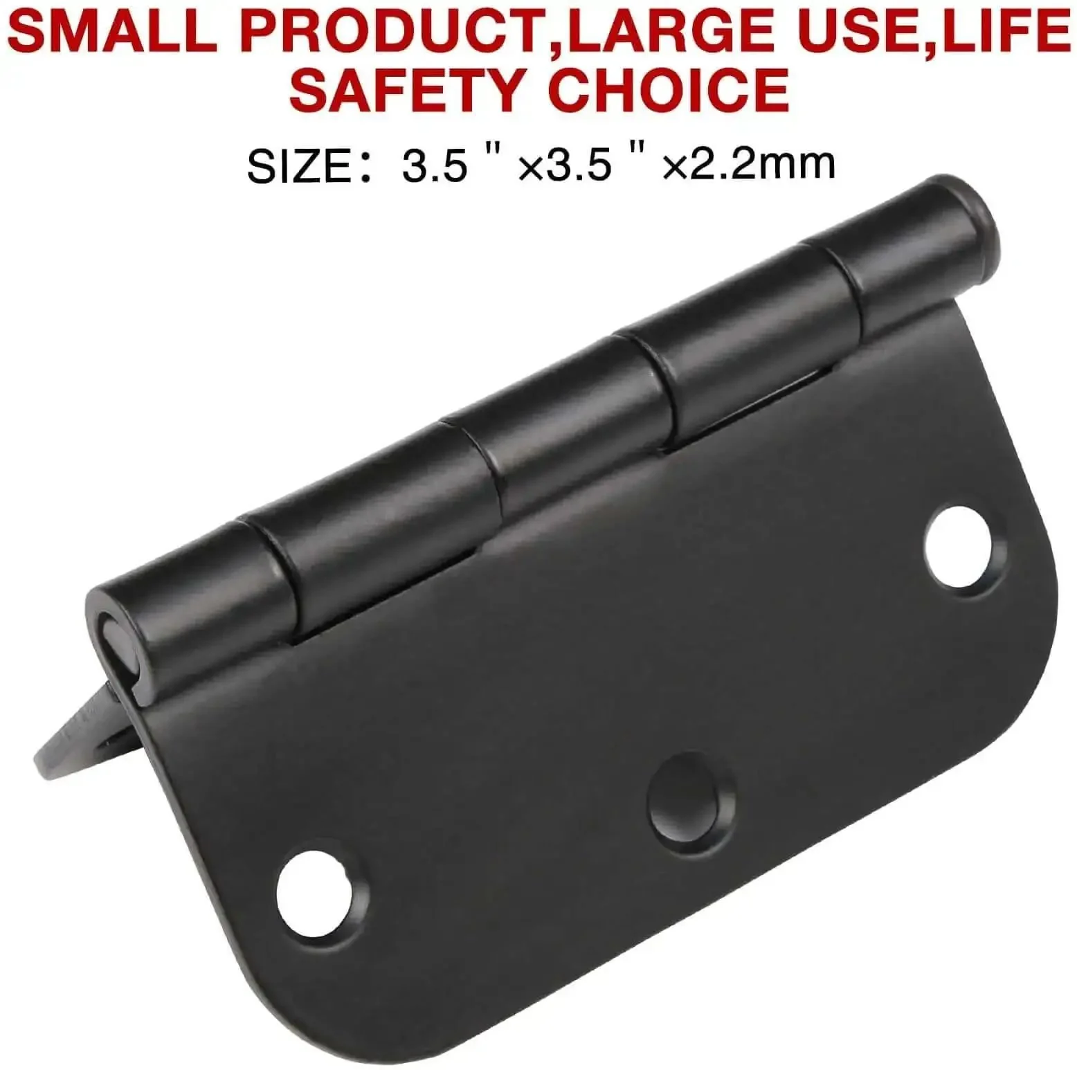 Rounded Matte Black Door Hinges Set Three And A Half Inch Five Eighths Inch Radius Thirty Pack Interior Flat Iron Bifold Standard Hinge For Bedroom Closet Cabinet Doors No Squeak And Easy Install With One Hundred Eighty Screws - Image 5