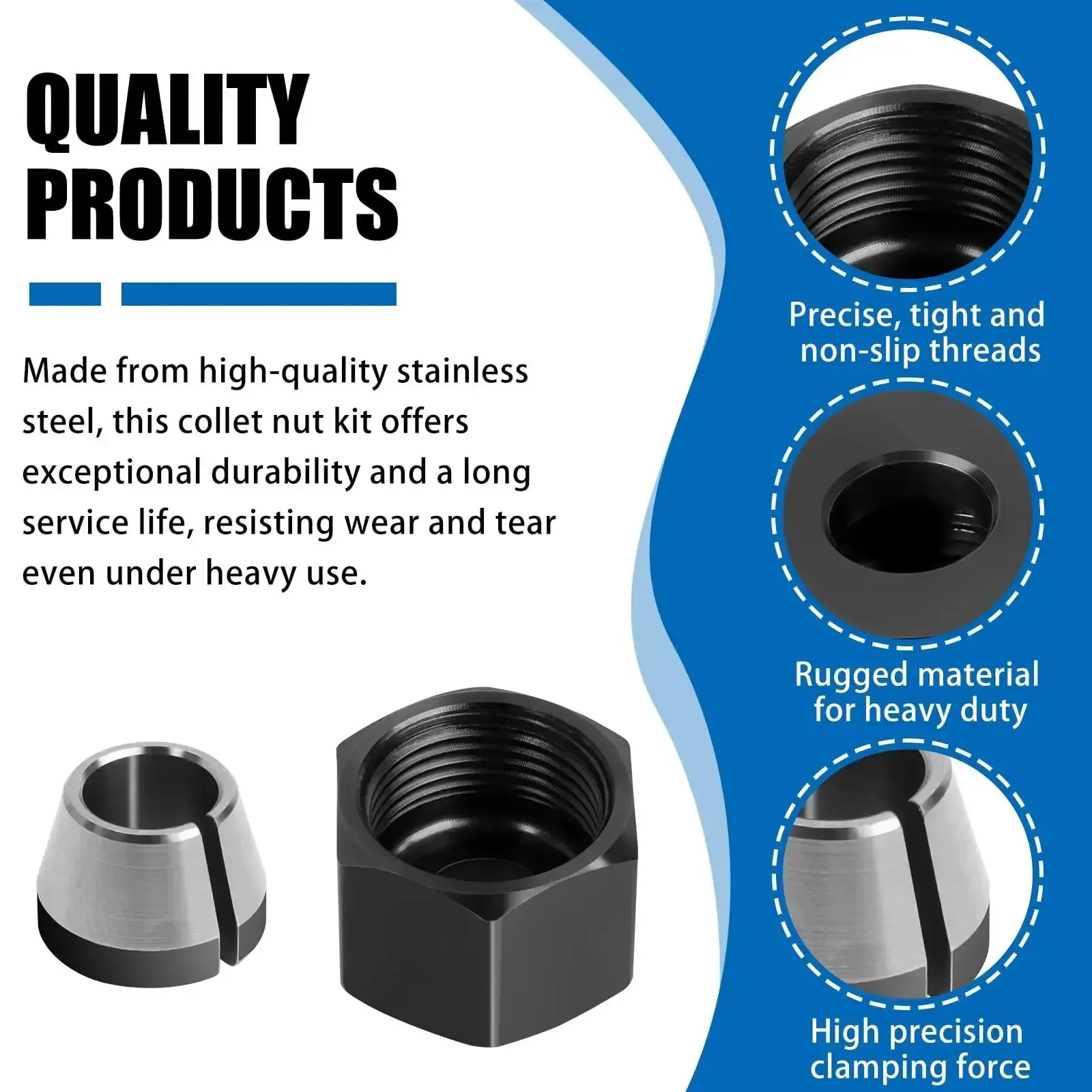 Router Collet Nut And Cone Sleeve Kit For Models R2400, R2401, R86044, R860443 2 Pack Replacement, Quick Five Minute Swap, Easy Maintenance To Restore Router Performance And Precision - Image 6