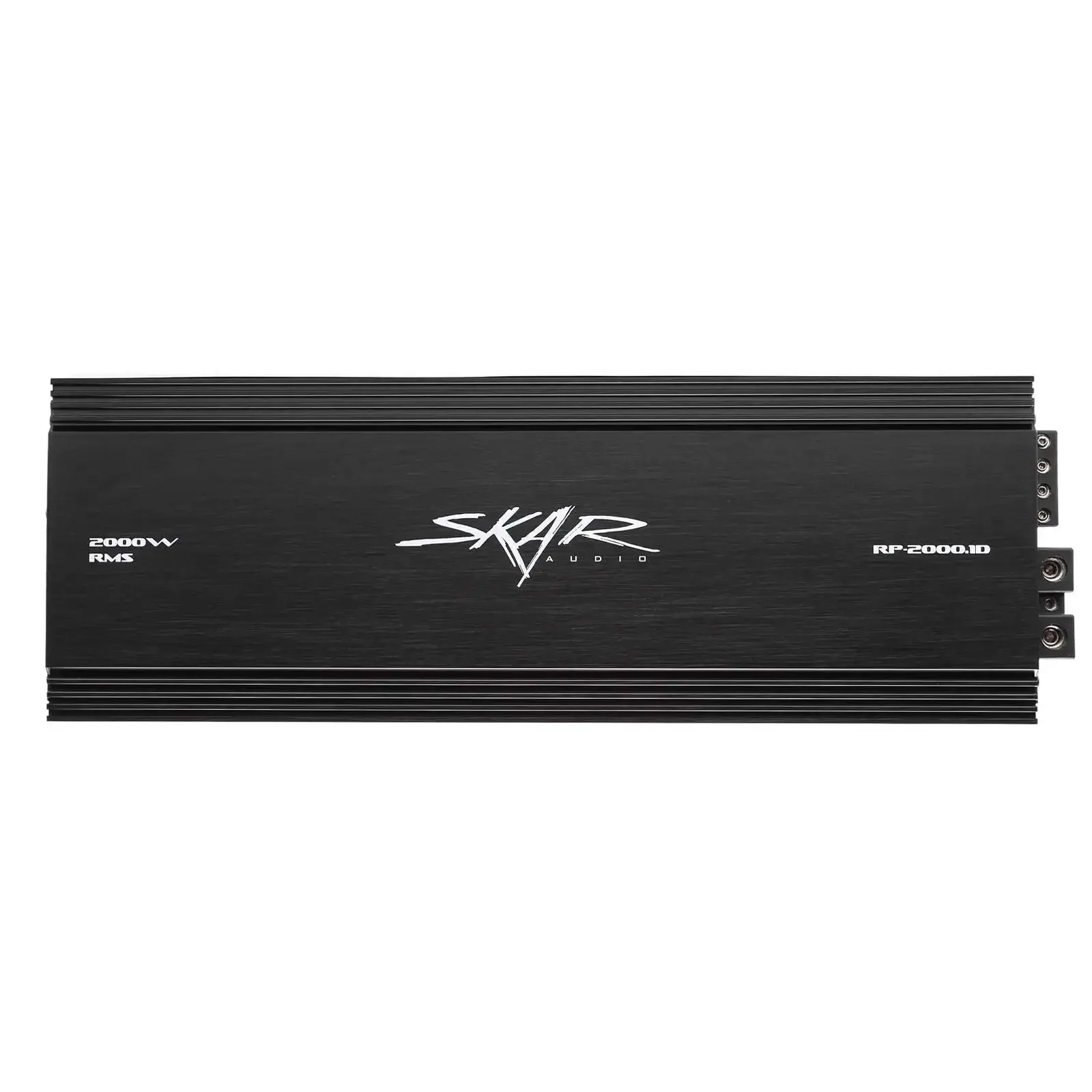 RP-2000.1D Beefy Monoblock Class D MOSFET Car Amp With Remote Subwoofer Level Control And Bass Boost At 45Hz, 2000 Watts RMS At 1 Ohm, 2800 Watts Peak, 1-O AWG Power And Ground Terminals, Four Way Protection