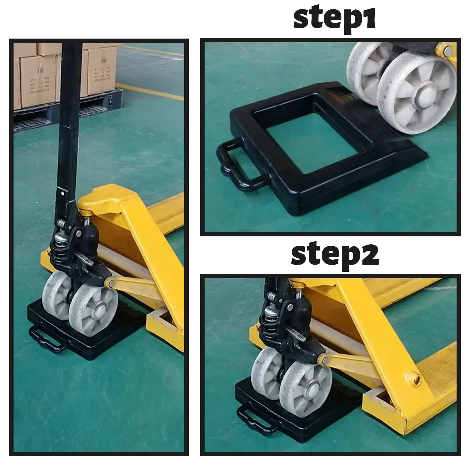 Rubber Pallet Jack Chock Heavy Duty Wheel Stopper For Pallet Jacks And Trucks Stabilizes Wheels For Safer More Efficient Handling 14.2 Inch Length By 11.2 Inch Width By 2 Inch Height Black - Image 5