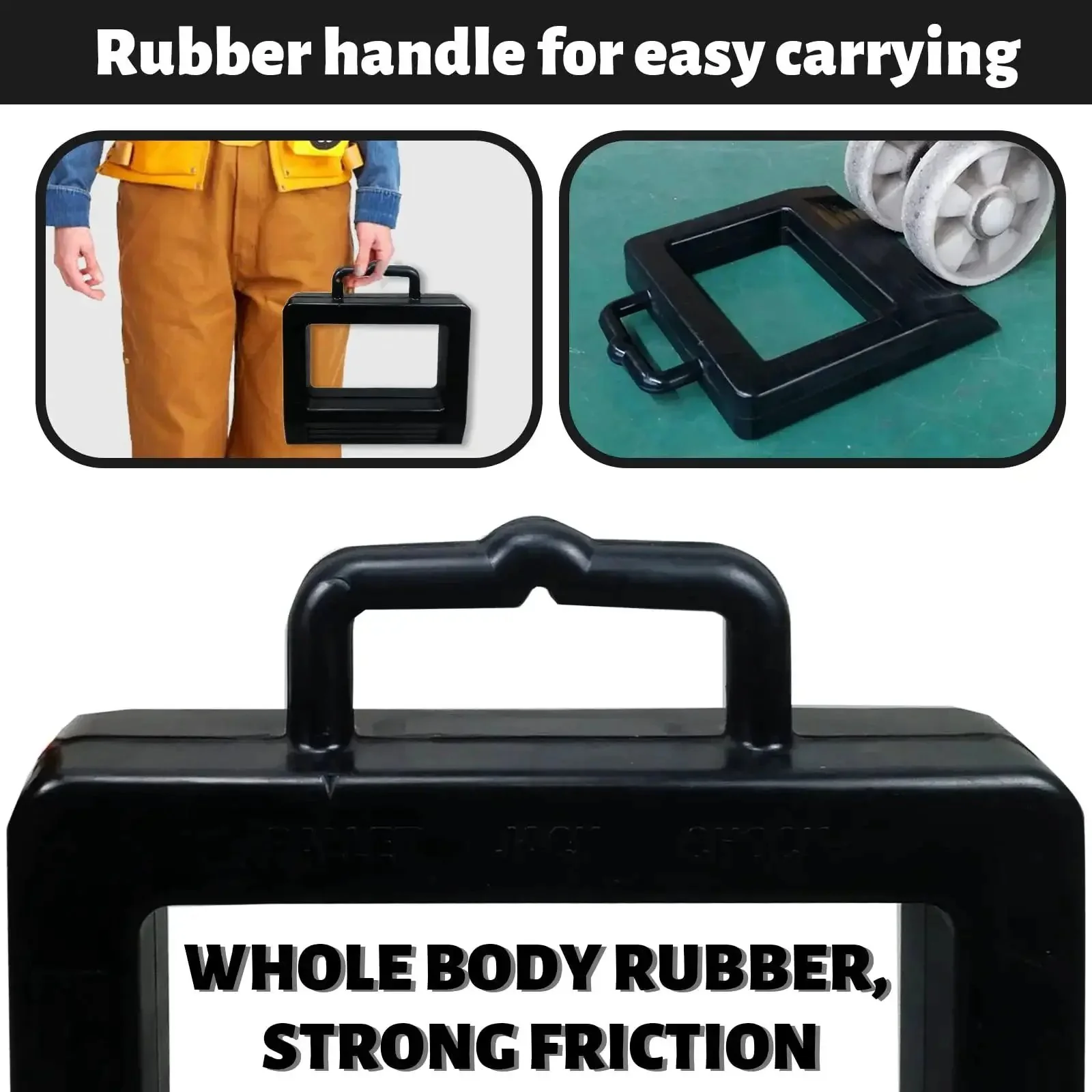 Rubber Pallet Jack Chock Heavy Duty Wheel Stopper For Pallet Jacks And Trucks Stabilizes Wheels For Safer More Efficient Handling 14.2 Inch Length By 11.2 Inch Width By 2 Inch Height Black - Image 6