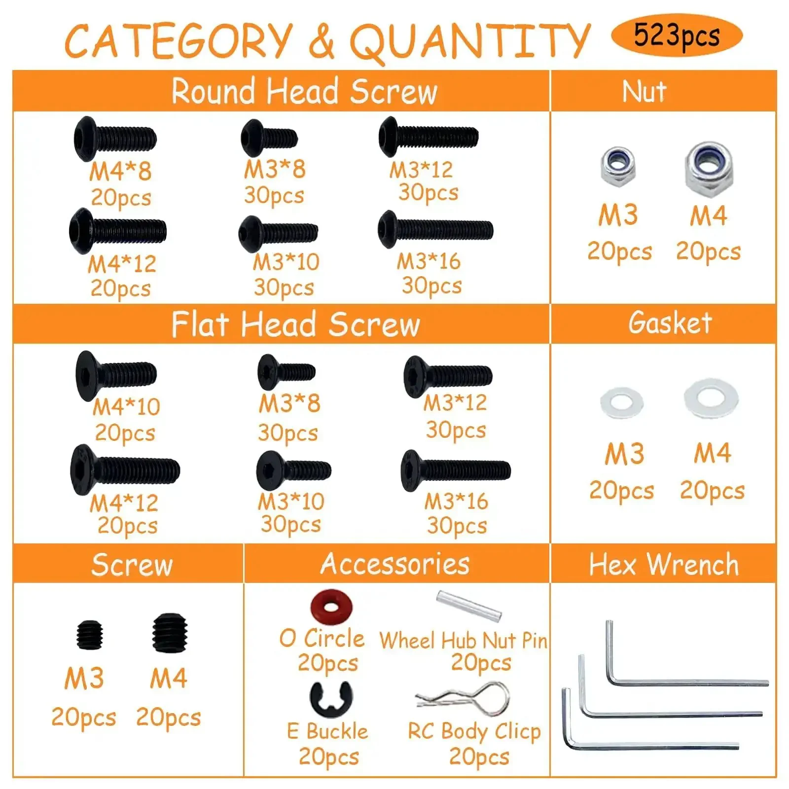Rugged All In One RC Screw Kit with 15 Size Screws And Hardware Fasteners For Eighth To Sixteenth Scale Crawlers And Trucks, Perfect For Traxxas Axial Arrma Redcat Losi RC4WD And More - Image 5