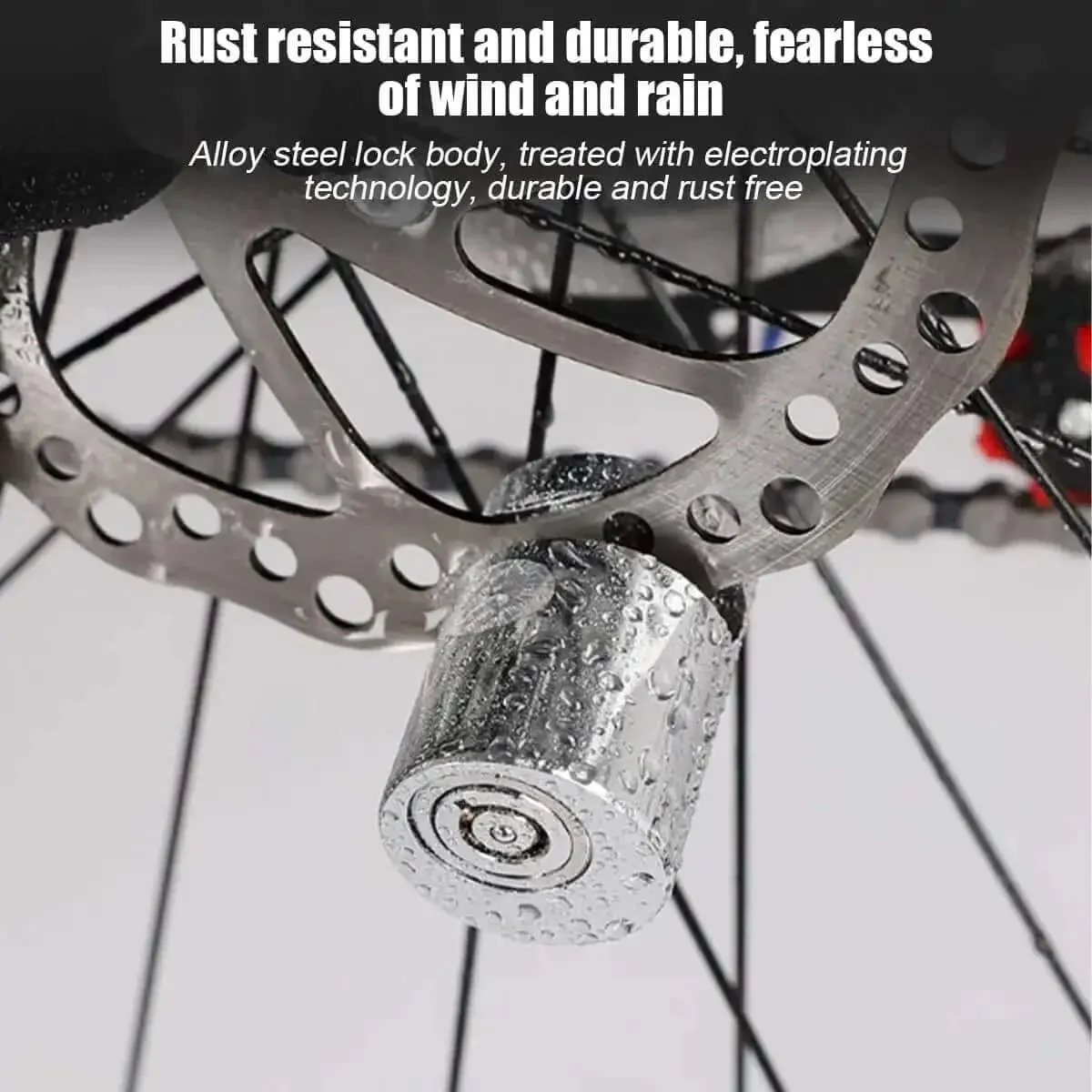 Rugged As Hell Motorcycle Disc Brake Lock With Two Keys, Anti Theft Wheel Lock For Motorbikes And Electric Bicycles, Universal Fit For Road Bikes Mountain Bikes And Electrics, Zinc Alloy Body, Vibration Resistant Core, Easy To Use - Image 2