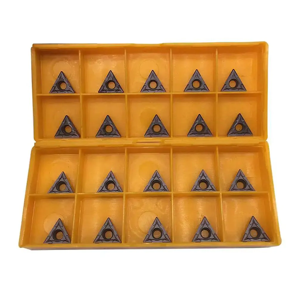 Rugged Carbide Turning Inserts 20 Pcs TCMT21.51 TCMT110204 For Lathe Tool Holders Ideal For Steel And Stainless Steel PVD Coated For Longer Tool Life High Fracture Resistance And Sharp Edge Performance