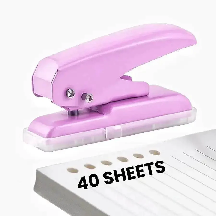 Rugged Heavy Duty Single Hole Punch For Papers And Crafts 40 Sheets Capacity One Quarter Inch Purple Hole Puncher Built To Last Metal Construction Durable For Scrapbooks Cards And Tags