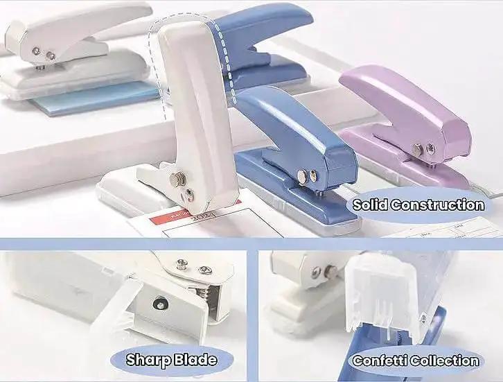 Rugged Heavy Duty Single Hole Punch For Papers And Crafts 40 Sheets Capacity One Quarter Inch Purple Hole Puncher Built To Last Metal Construction Durable For Scrapbooks Cards And Tags - Image 9