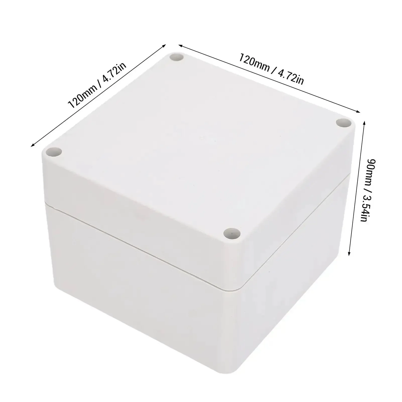 Rugged IP65 Waterproof ABS Plastic Enclosure For Electronics 120x120x90mm With Embedded Metal Mounting Holes For Control Panels Weatherproof Junction Box Includes 4 Screws And Nylon Rope - Image 9