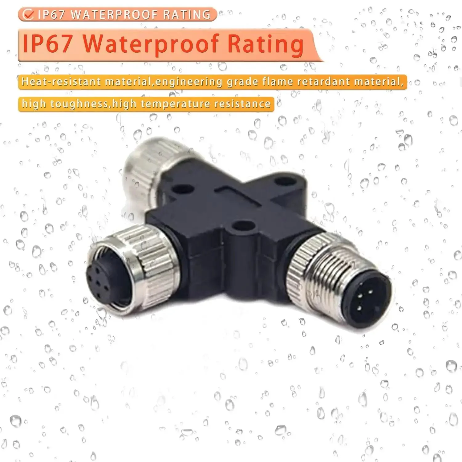 Rugged IP67 M12 5 Pin T Connector A Code Waterproof Field Wiring Adapter For Industrial Sensors Male To Female Wireable Sensor Plug For Industrial Automation And Field Installations - Image 3