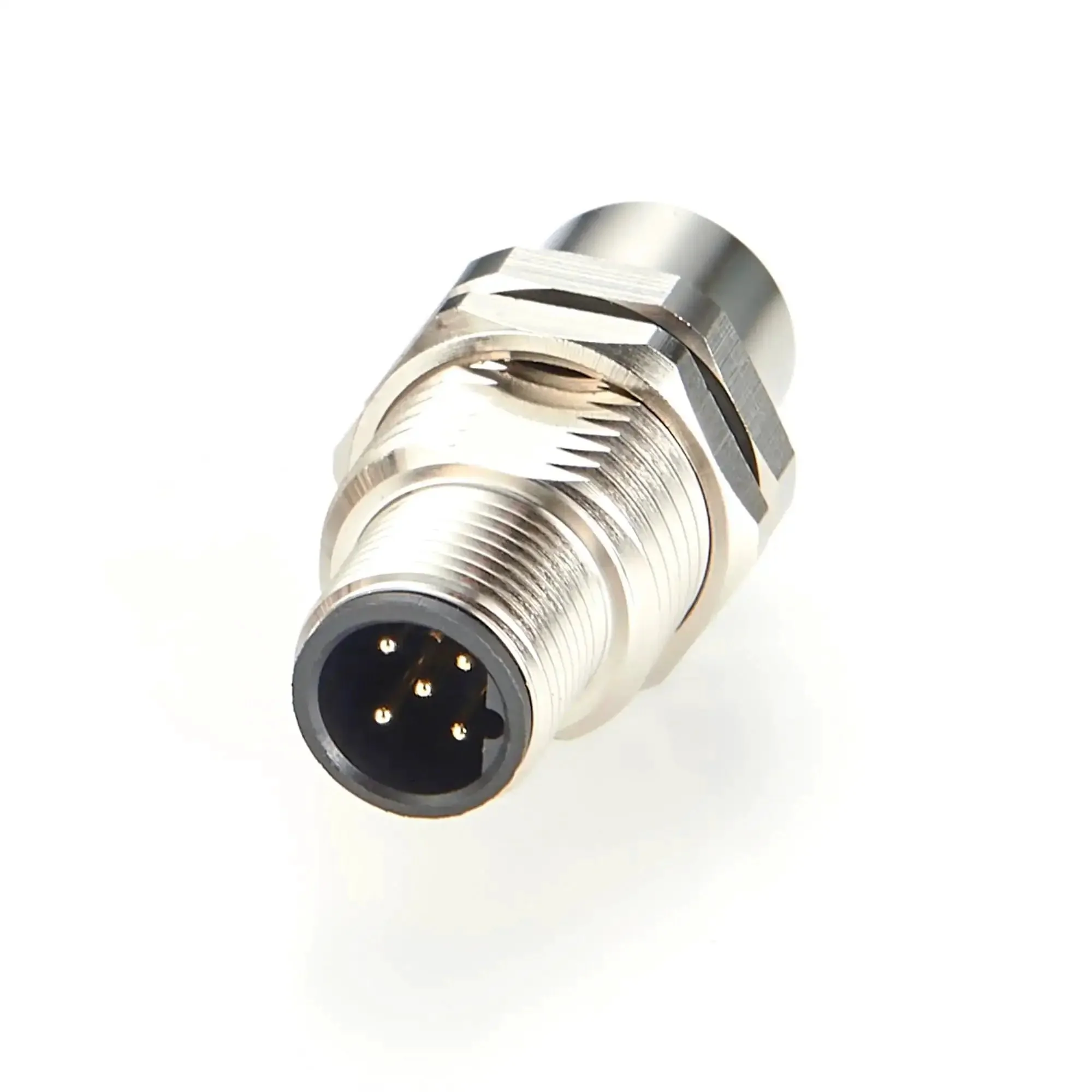 Rugged M12 B Code 5Pin Male To Female Bulkhead Connector IP67 Panel Mount Pass Thru Shielded Circular Socket For Profibus Industrial Automation And Control Cabinets