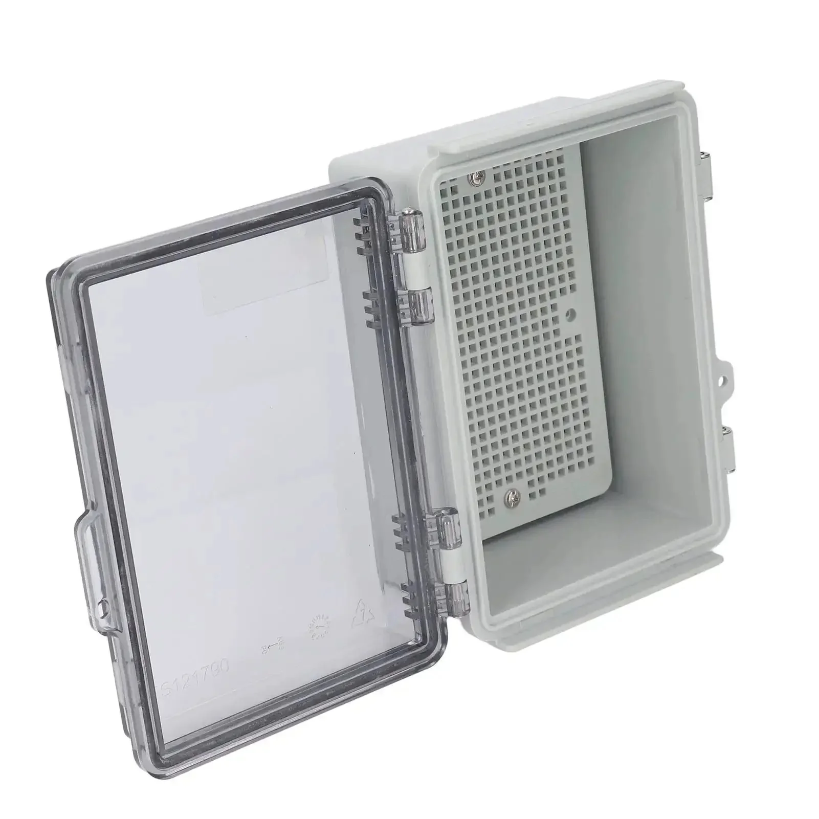 Rugged Outdoor Electrical Junction Box With IP67 ABS Enclosure, Grid Mounting Plate, Clear Cover And Stainless Steel Door Lock, Ideal For Outdoor Lighting, Pump Control, And DIY Home Projects