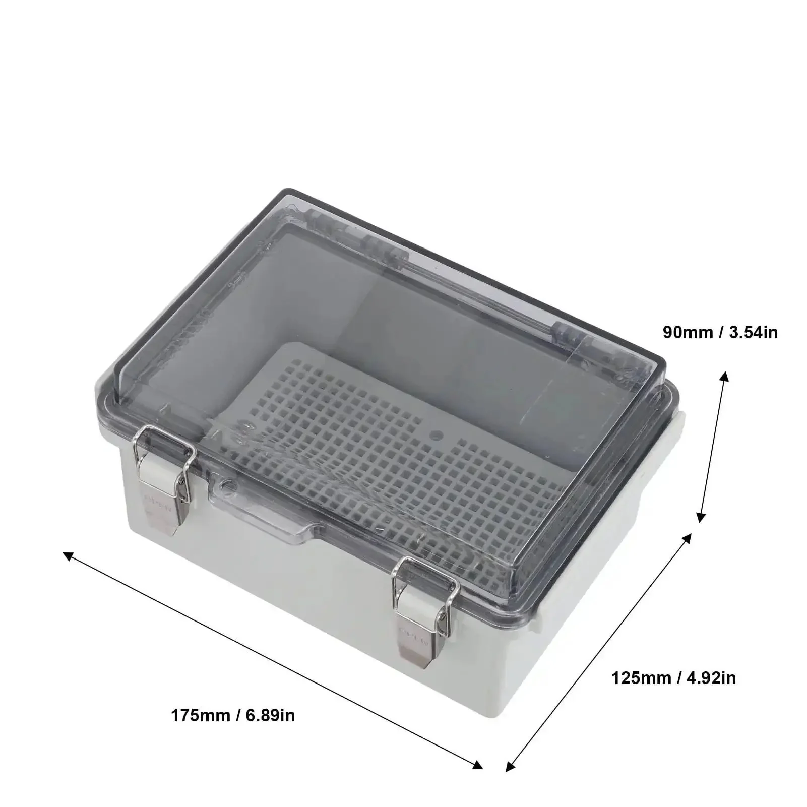 Rugged Outdoor Electrical Junction Box With IP67 ABS Enclosure, Grid Mounting Plate, Clear Cover And Stainless Steel Door Lock, Ideal For Outdoor Lighting, Pump Control, And DIY Home Projects - Image 5
