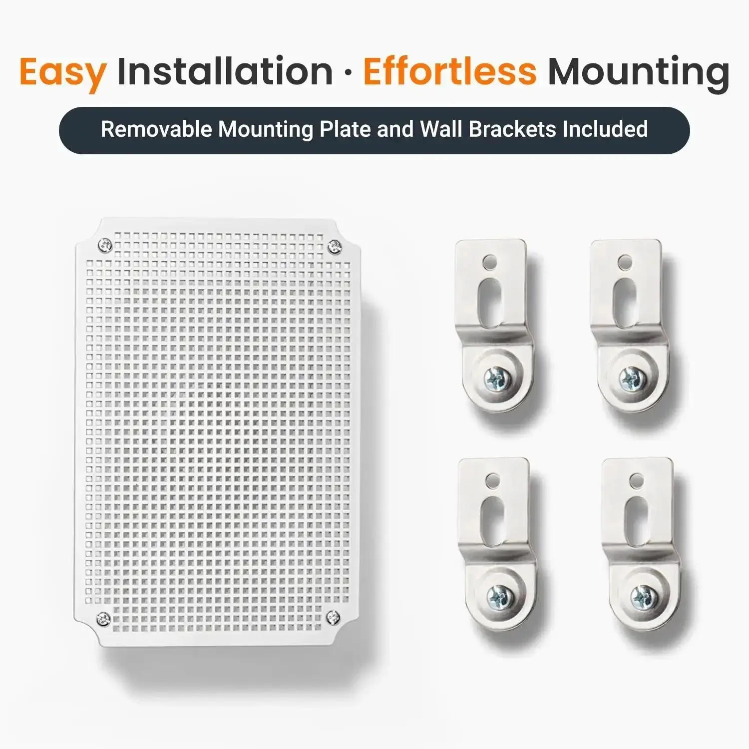Rugged Outdoor IP67 Junction Box Waterproof Electrical Enclosure In Tough ABS Plastic With Mounting Plate, Wall Brackets, And Hinged Gray Cover, Weatherproof Project Box 11.2 By 7.7 By 5.1 Inches - Image 3