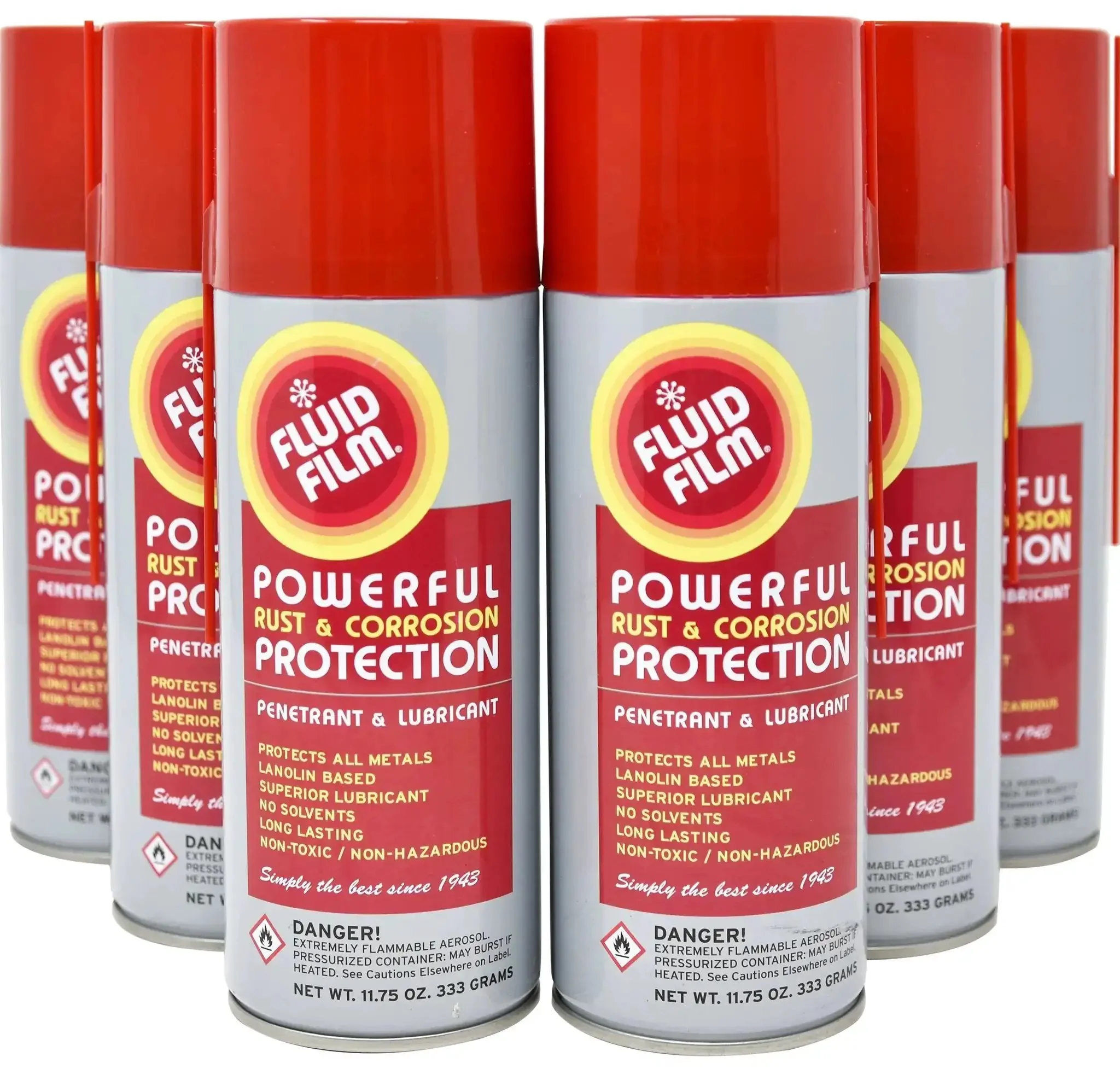 Rust And Corrosion Protection For Metal Surfaces, Penetrant And Lubricant That Frees Seized Nuts, Bolts And Shafts, Works For Marine, Automotive, Industrial And Home Use, 11.75 Oz Aerosol Spray Pack Of 6