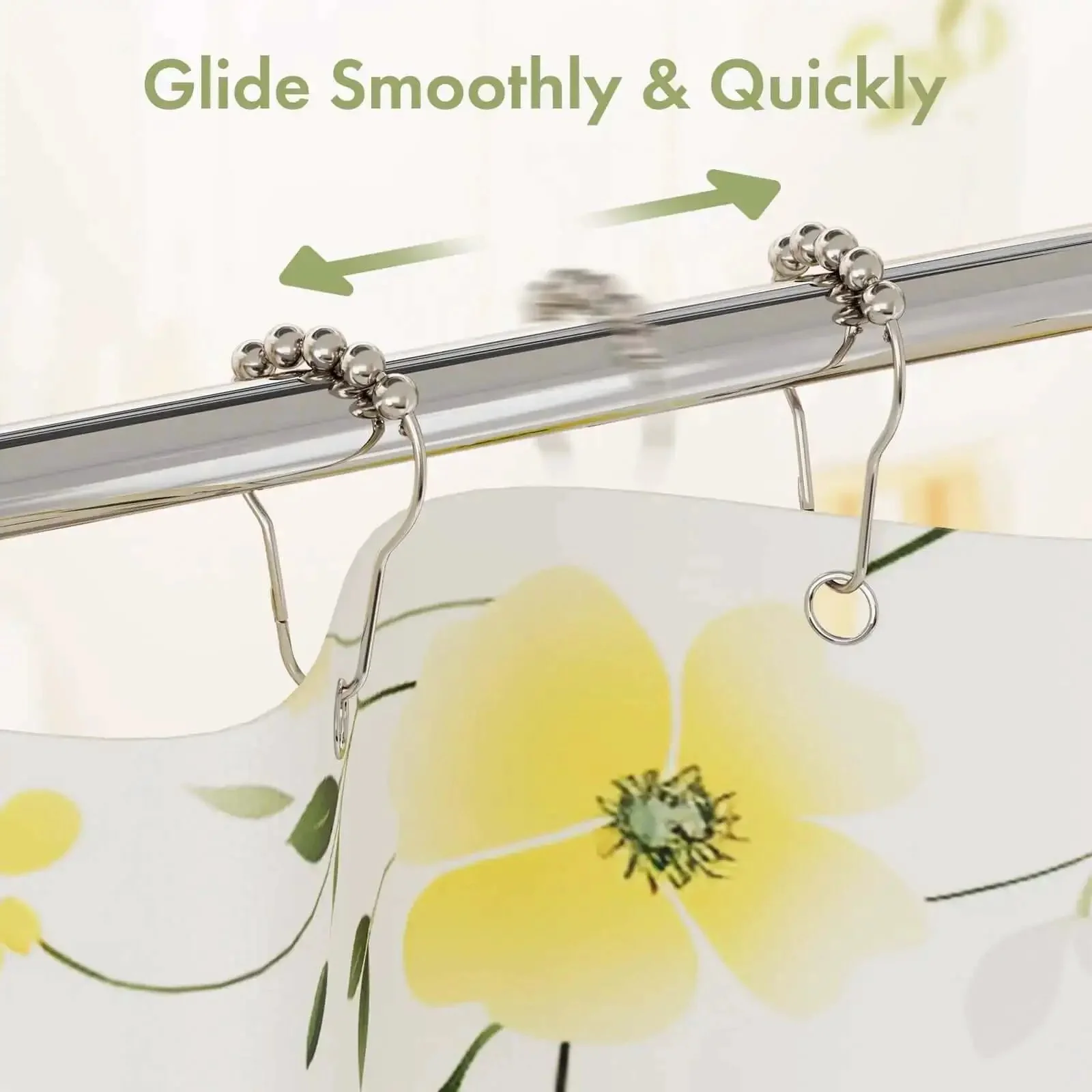 Rustproof Stainless Steel Shower Curtain Hooks Set Of 12 For Bathroom Rods With Polished Nickel Finish Heavy Duty And Durable No Rust Design Easy Glide And Decorative Utility - Image 4