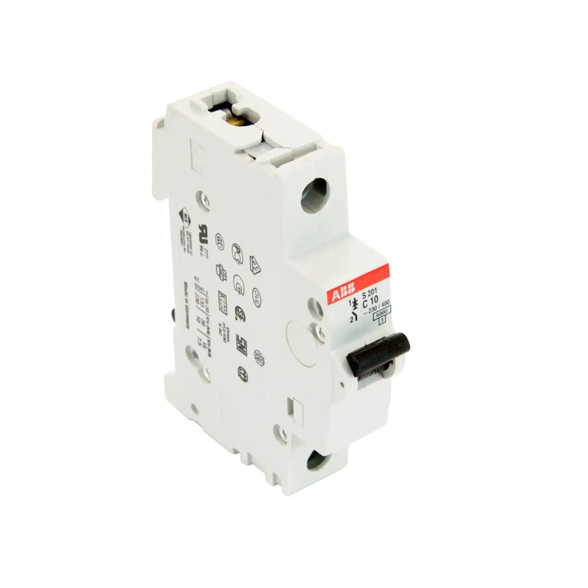 S201C10 Miniature Circuit Breaker 1 Pole Type C 10A 6KA Heavy Duty Panel Breaker Built Tough For Electrical Panels And Load Centers Compact Design Easy Install Pro Grade Overload Protection For Home Office And Industrial Use