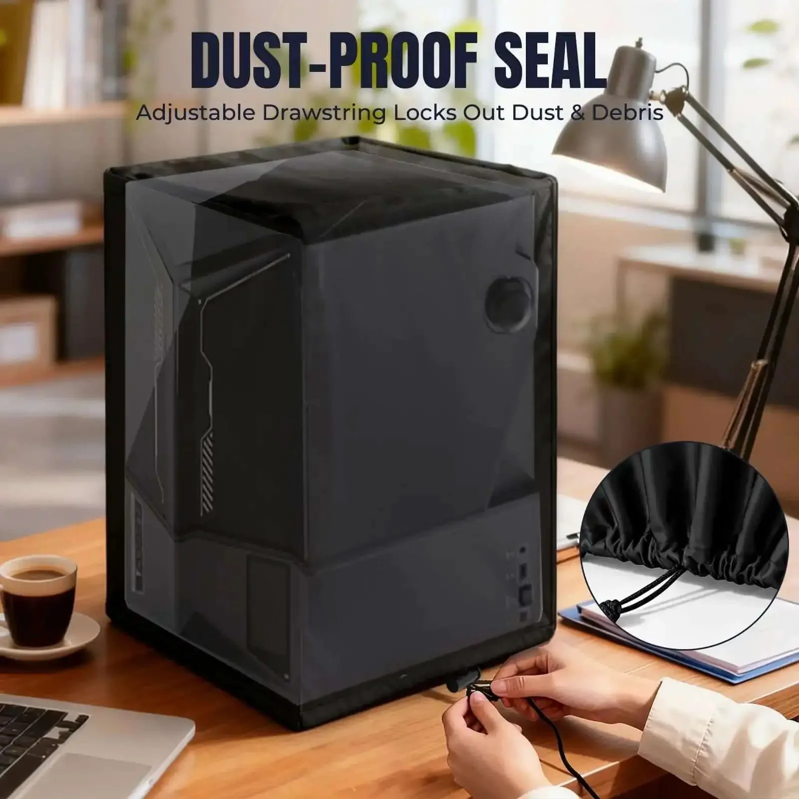 Saturn 4 Ultra Resin 3D Printer Dust Cover With Drawstring And Side Pocket, Custom Fit Oxford Fabric Shelter Built To Last Against Dust And Scratches During Long Messy Print Sessions - Image 5