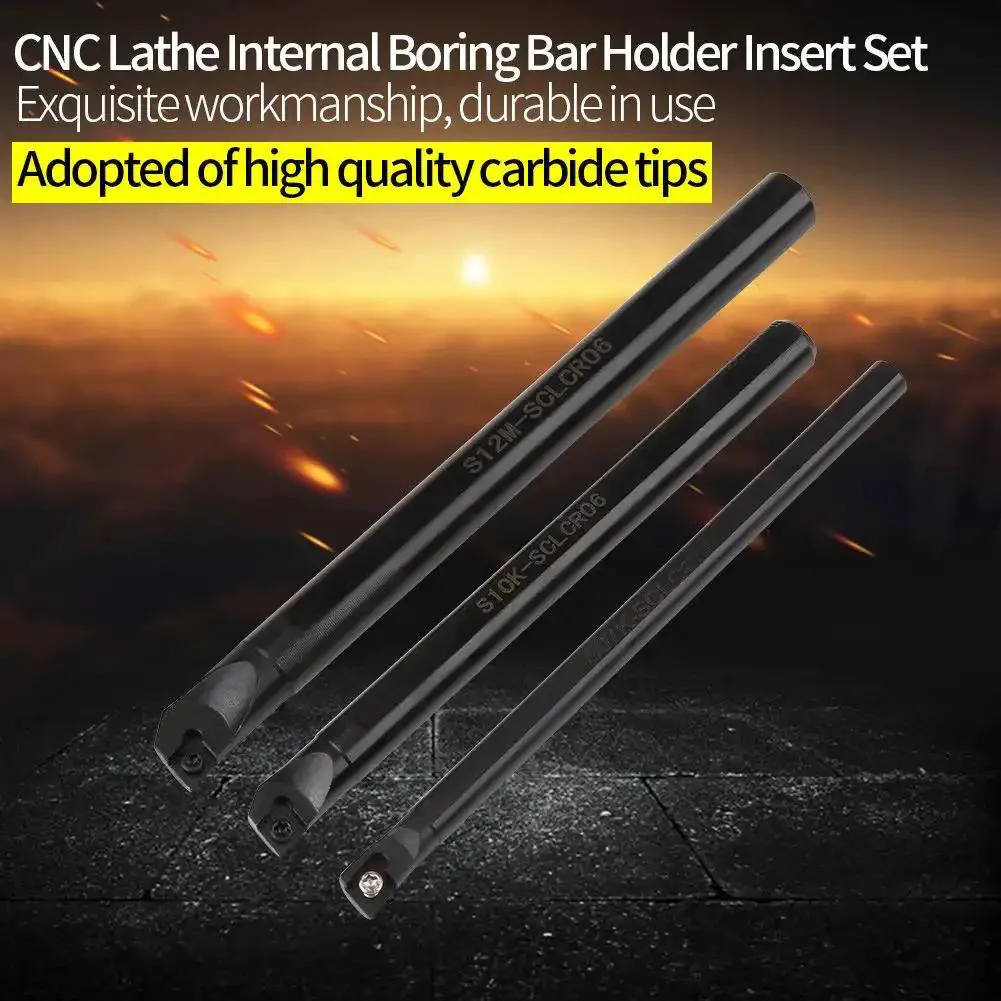 SCLCR Lathe Boring Bar Kit With Internal Turning Tool Holder, 10 CCMT0602 Inserts, 3 Wrenches For CNC Machines SHB Boring Bar, Space Saving, Easy Swap Inserts, Tough, Pro Grade Tooling Set - Image 7