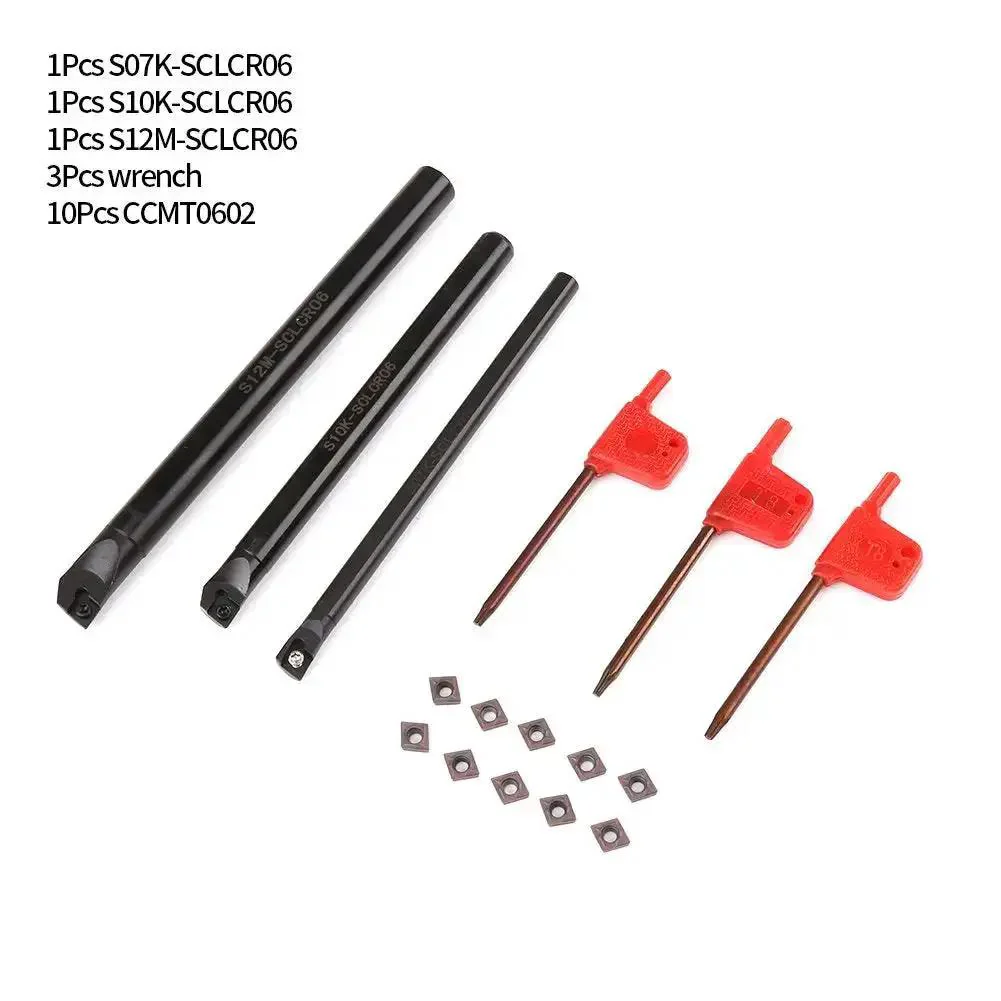 SCLCR Lathe Boring Bar Kit With Internal Turning Tool Holder, 10 CCMT0602 Inserts, 3 Wrenches For CNC Machines SHB Boring Bar, Space Saving, Easy Swap Inserts, Tough, Pro Grade Tooling Set - Image 9