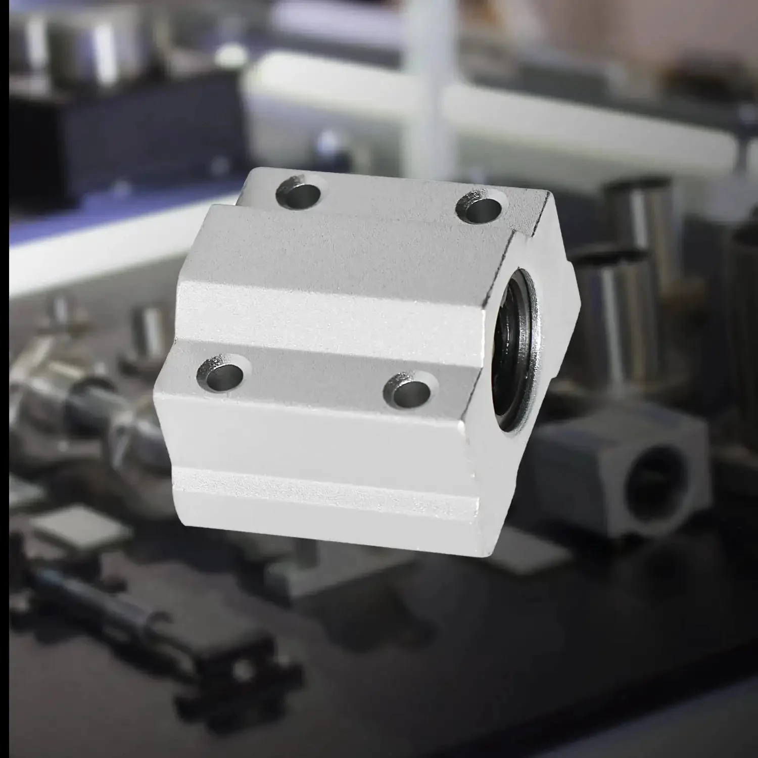 SCS10UU Linear Ball Bearing 10mm ID Aluminum Slide Block For CNC And 3D Printer, Smooth As Butter Linear Motion With 4 Rows Of Steel Balls, Rugged Bushing Kit For Rails And Shafts, 4 Pack - Image 3