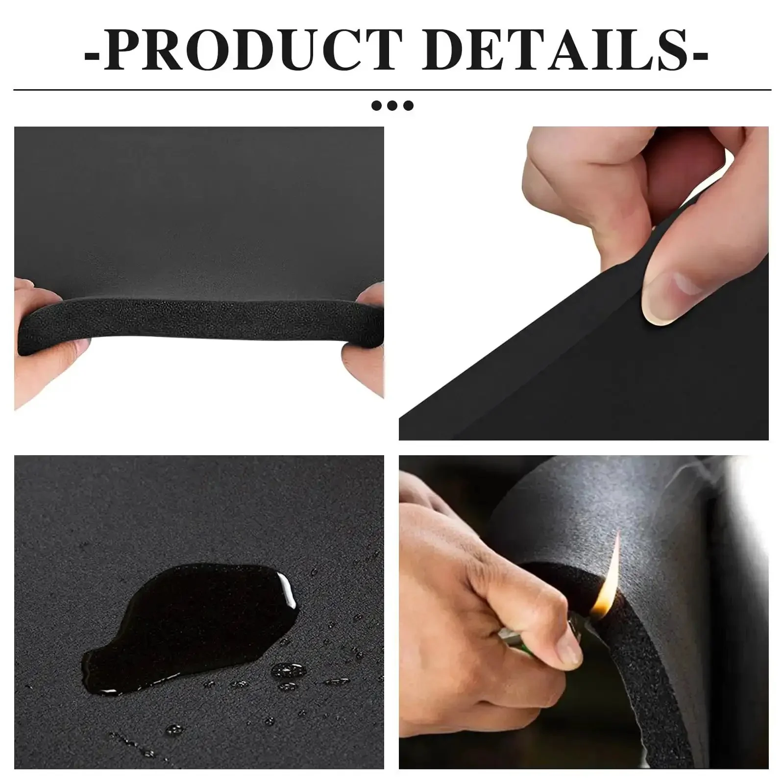 Self Adhesive Closed Cell Foam Padding Roll For Anti Vibration And Anti Slip, Black Neoprene Insulation Board Foam Sheet Pad, DIY Crafts, Gaskets, Cosplay And Costume Use, 12x59x1/4 Inches - Image 4