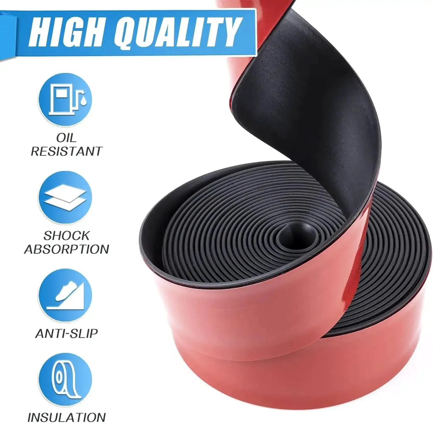 Self Adhesive Rubber Strips With Adhesive Backing For Gaskets And Matting Durable Rubber Pads Sticky Back Seal Flexible Rolls And Sheets 1 Inch Wide 1 Eighth Inch Thick 10 Feet Long - Image 4