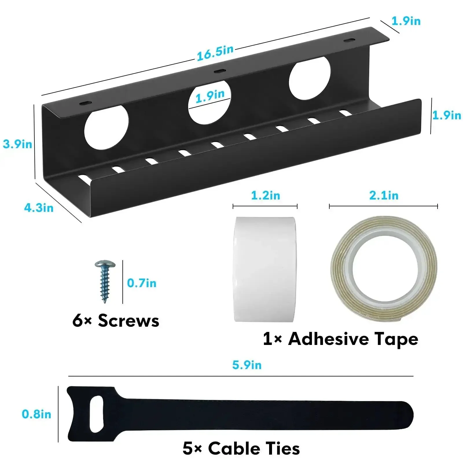 Self Adhesive Under Desk Cable Management Tray 2 Pack Steel Wire Organizer For Power Strips And Cables No Drill Needed Under Table Cable Storage Holder For Office And Home - Image 3