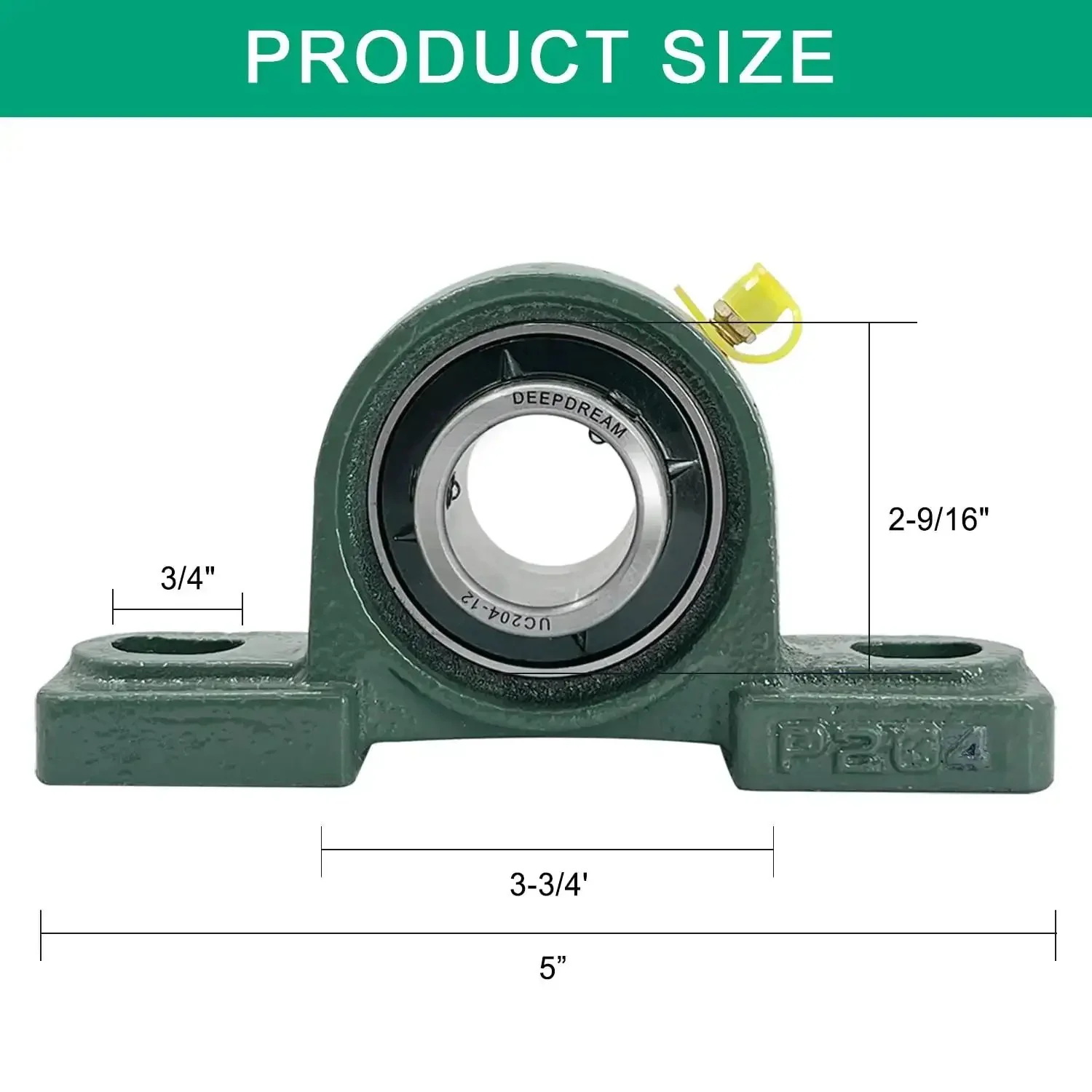 Self Aligning Pillow Block Bearing Kit Four Pack UCP204-12 With Three Quarter Inch Bore Mounted Chrome Steel Bearings For Shaft Support, Easy Fit, Low Friction, Durable Industrial Grade Construction - Image 8