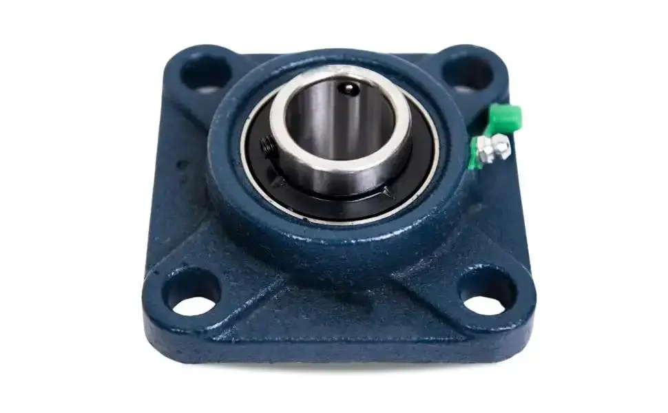 Self Aligning Pillow Block Bearing UCF205 1 Inch Bore 4 Bolt Flange Mounted With Solid Square Base Two Pack Easy Spring Clip Install Built Tough heat Treated Alloy Steel Construction - Image 6