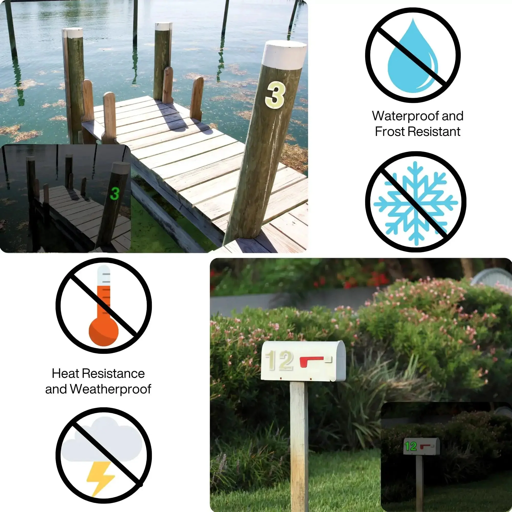 Self-Charging Outdoor Address Number 1 Waterproof Illuminated House Digit No Batteries No Wiring No Solar Panels No Fuss Low Maintenance Durable Resin Back Plate Ideal For Rural Or Low Light Areas - Image 5