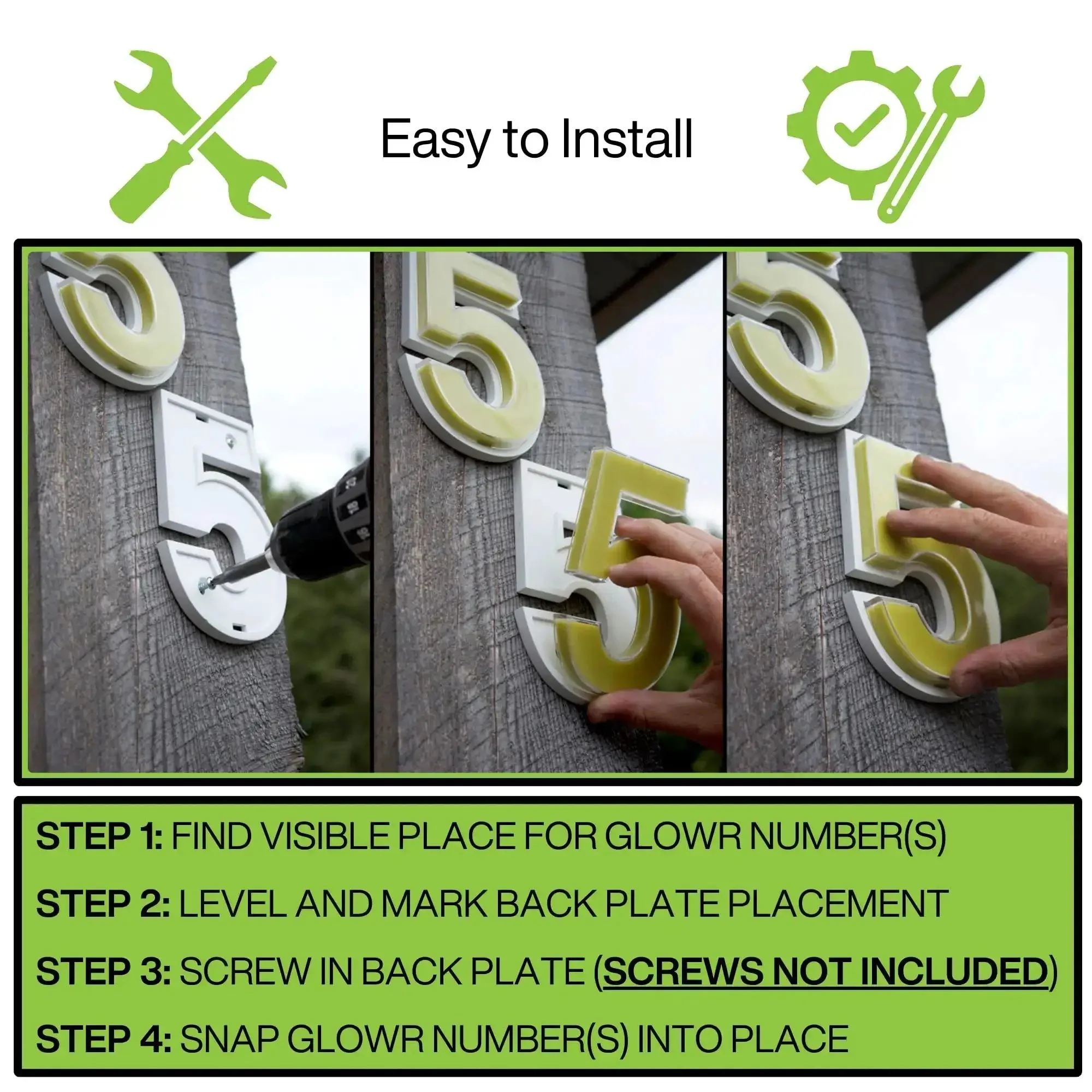 Self-Charging Outdoor Address Number 1 Waterproof Illuminated House Digit No Batteries No Wiring No Solar Panels No Fuss Low Maintenance Durable Resin Back Plate Ideal For Rural Or Low Light Areas - Image 7