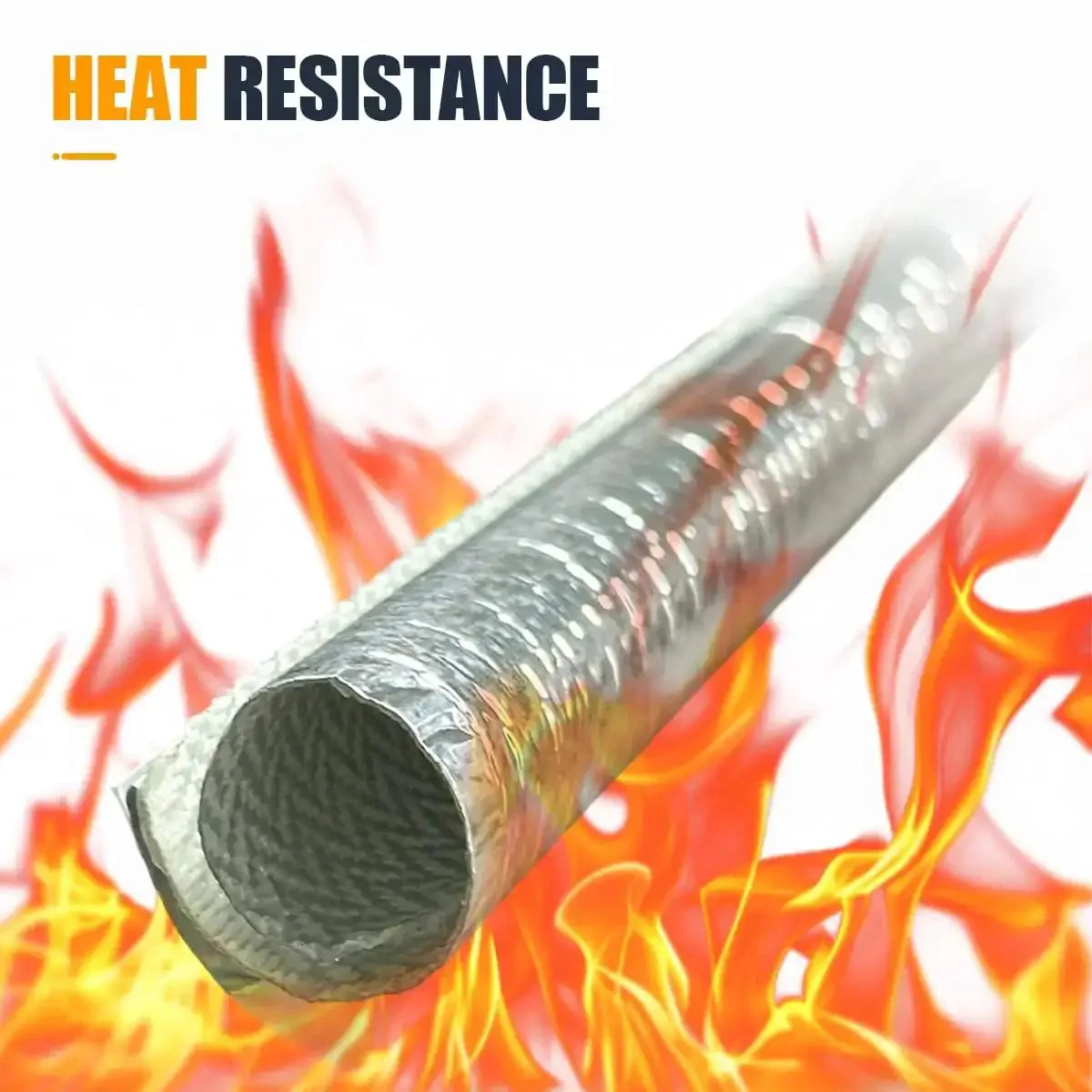 Self Closed Aluminum Heat Shield Sleeve 6mm One Quarter Inch, 39 Inch Length, Heavy Duty High Temp Reflective Fiberglass Sleeving for Cables Hoses and Wire Harnesses, Auto Exhaust Protection, Side Entry Design - Image 5