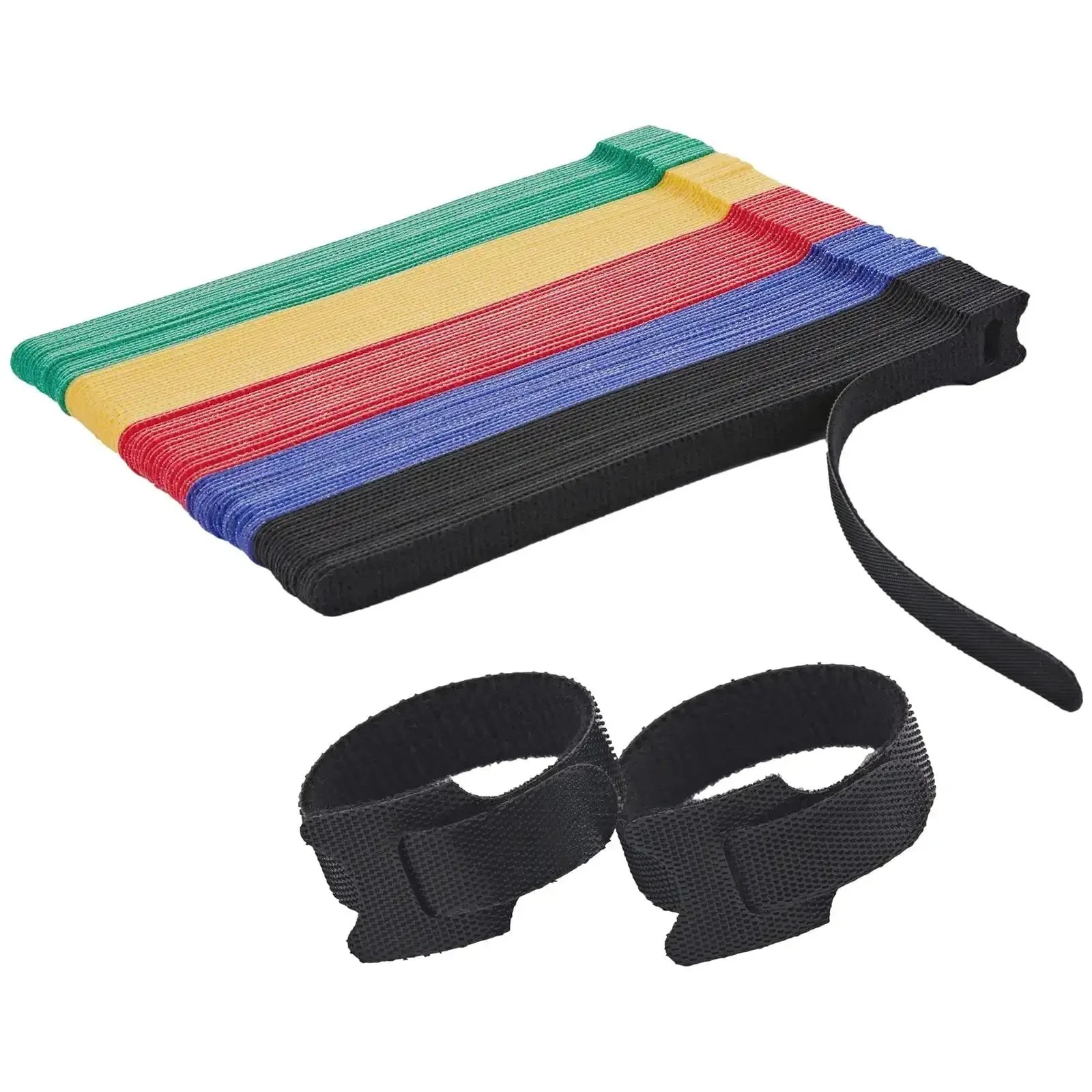 Self Fastening Reusable Cable Ties With Hook And Loop 8 Inch Adjustable Cable Management Straps For Keeping Home Office Cables Neat In Data Centers Multicolored Set Of 100 Durable Nylon Ties